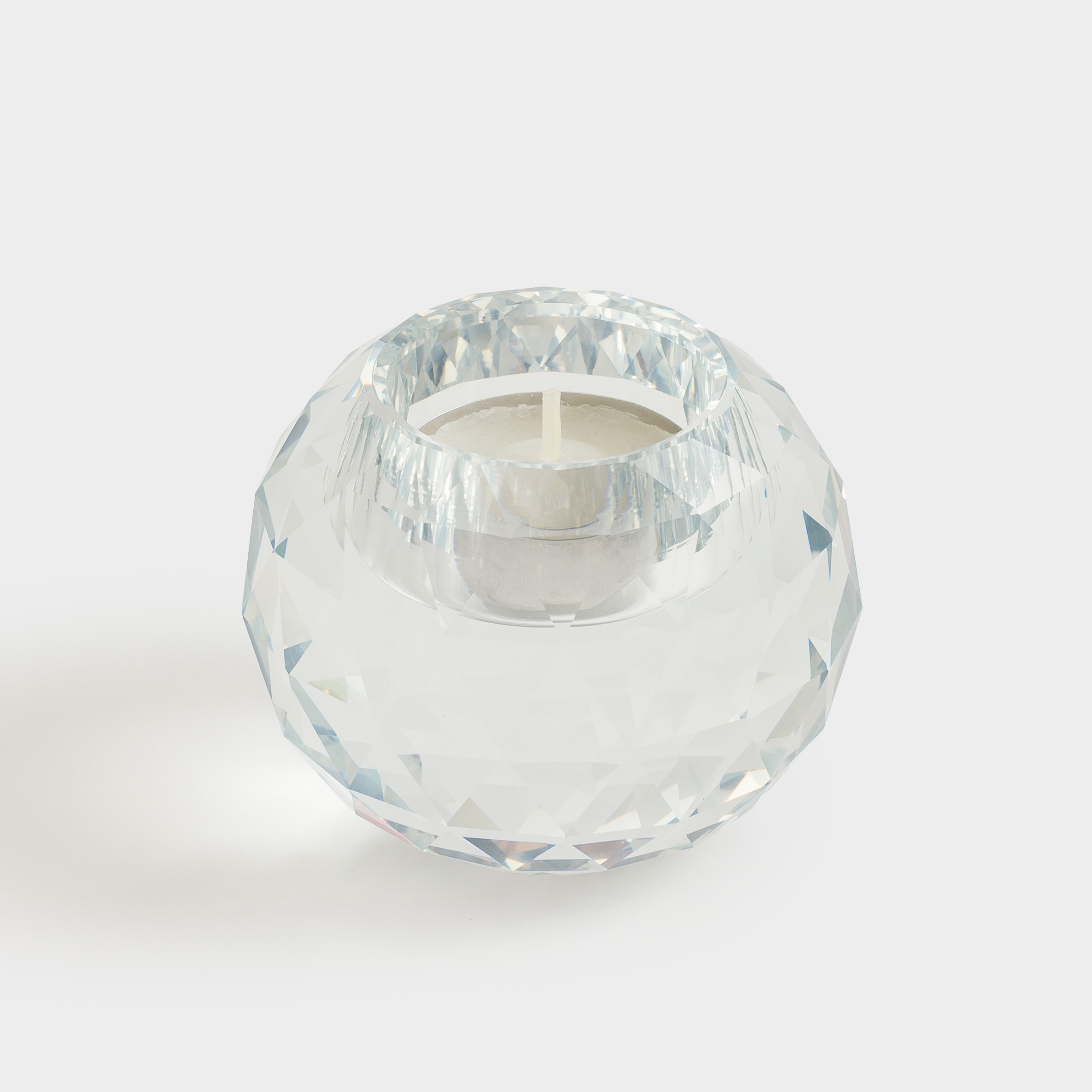Candlestick, 7 cm, for tea candle, glass, Sphere, Lux crystal