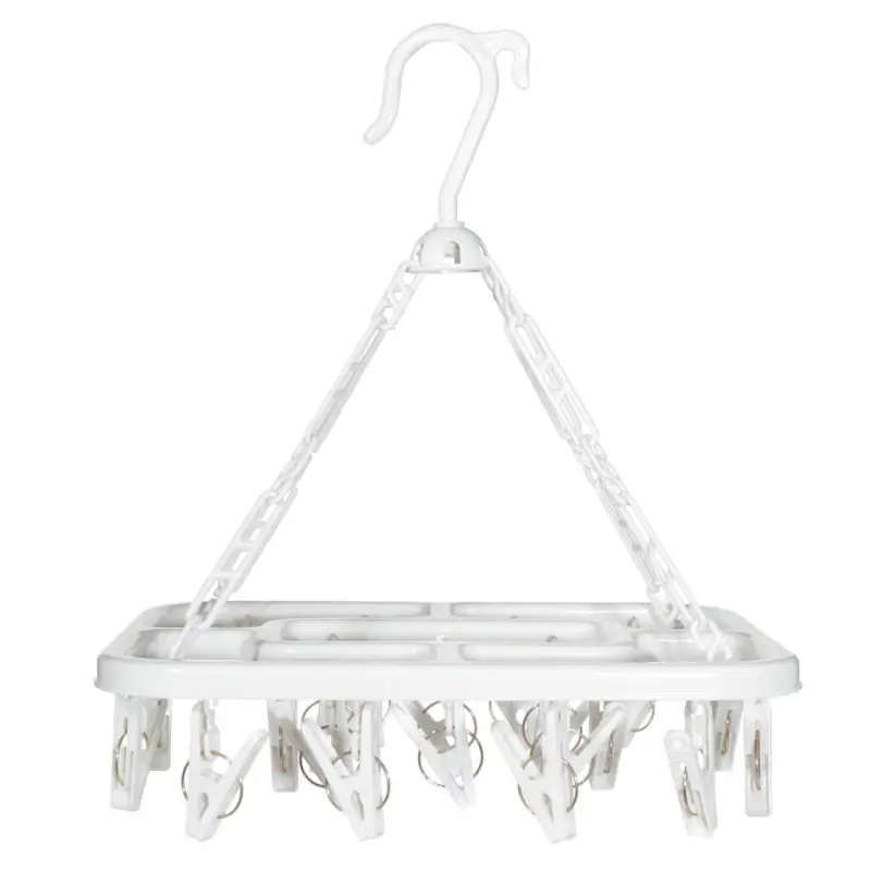 Sock and underwear dryer, 20 clothespins, hanging, plastic, Grey, Compact