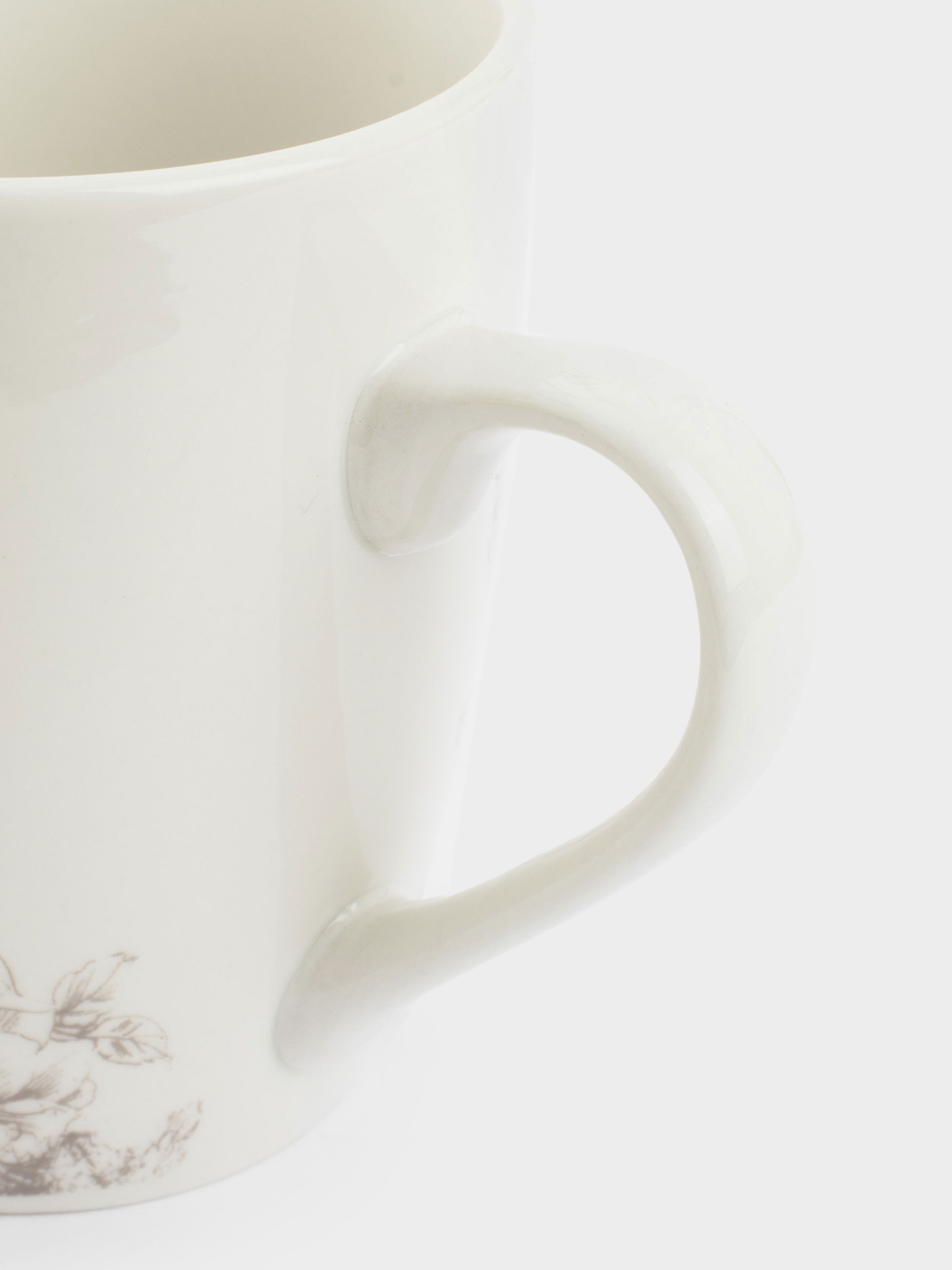 Mug, 350 ml, 2 pcs, porcelain P, white, Beige flowers, Maleo, image-6