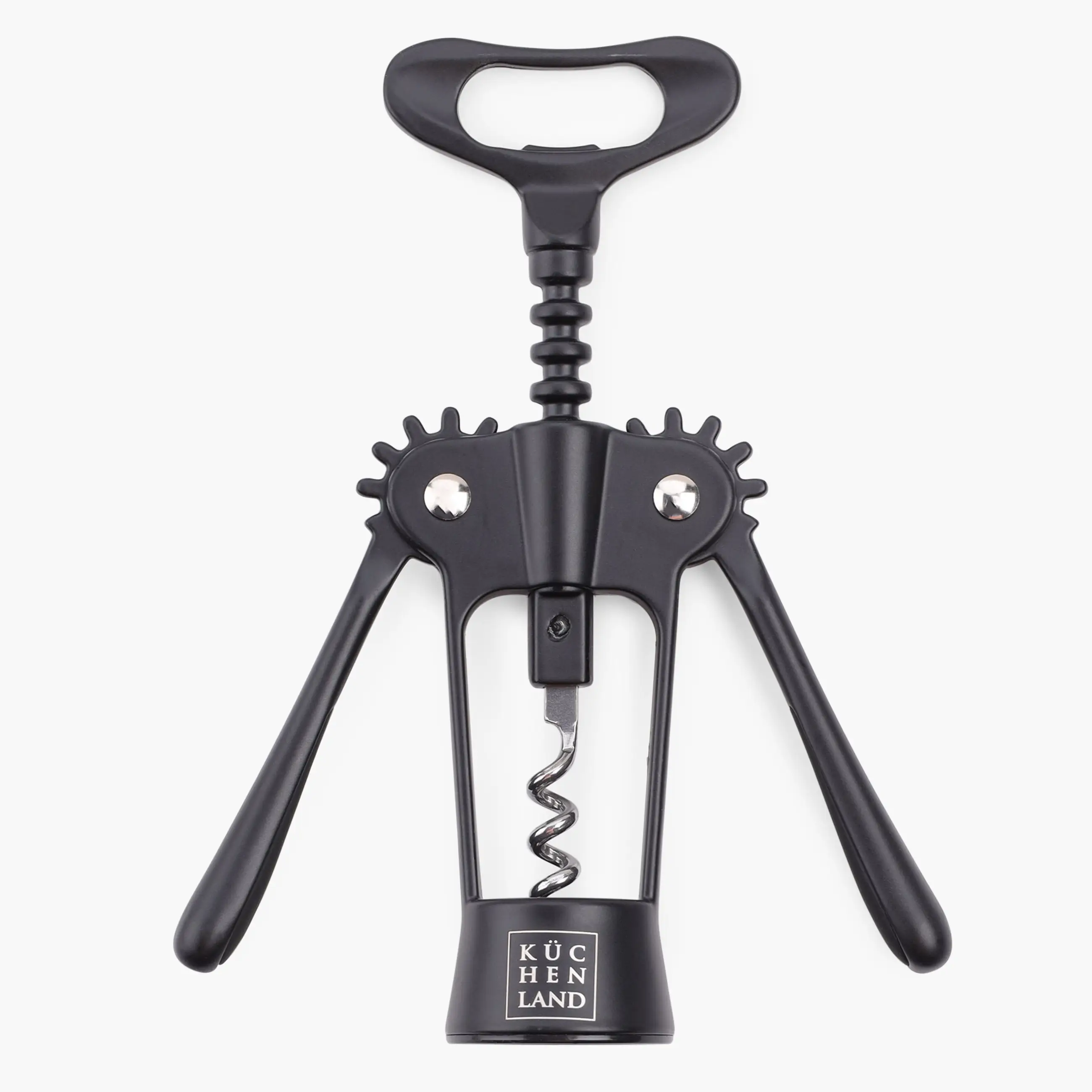 Lever corkscrew, 18 cm, metal, black, Start black, image-0