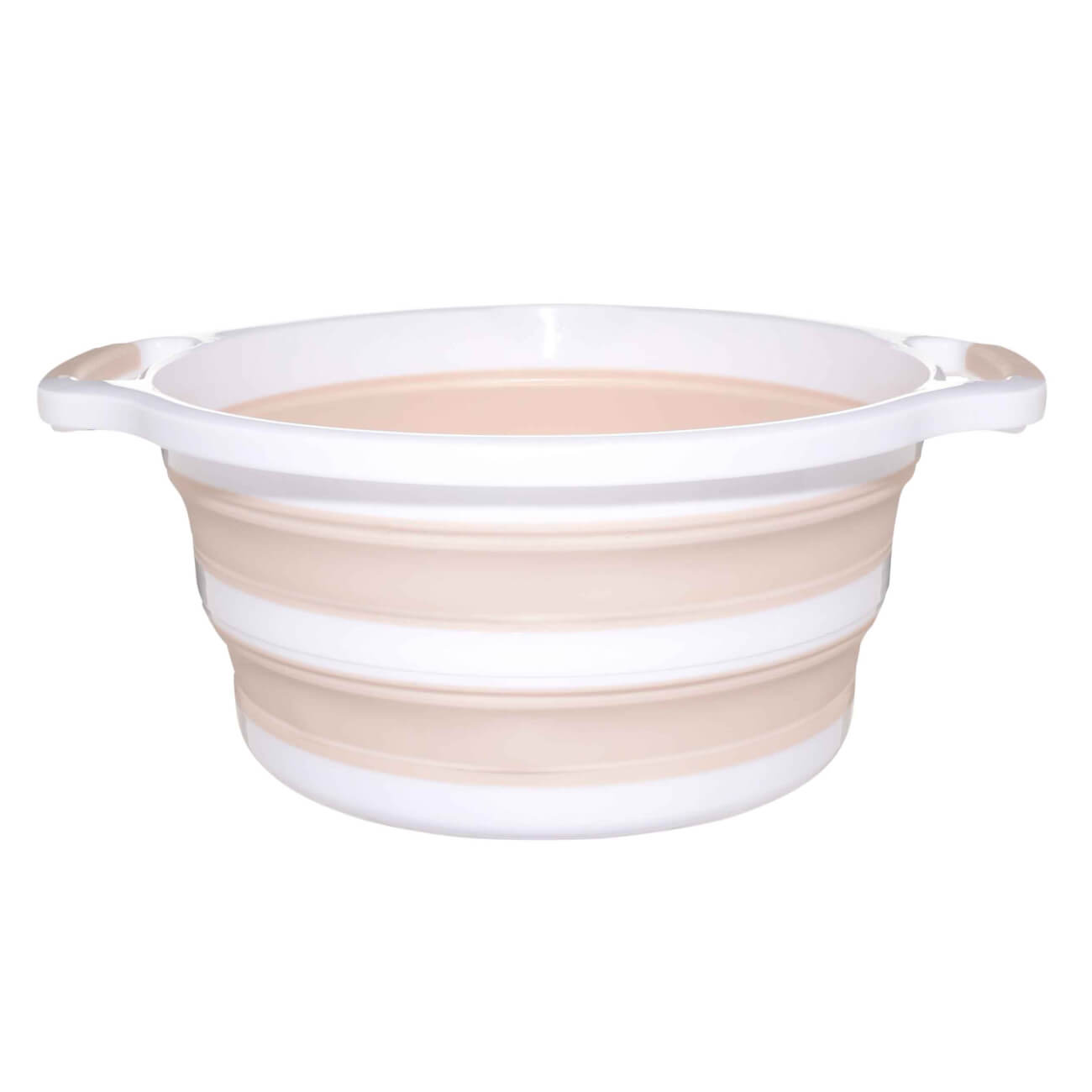 Foldable basin, 10 l, plastic / rubber, beige-pink, Foldaway
