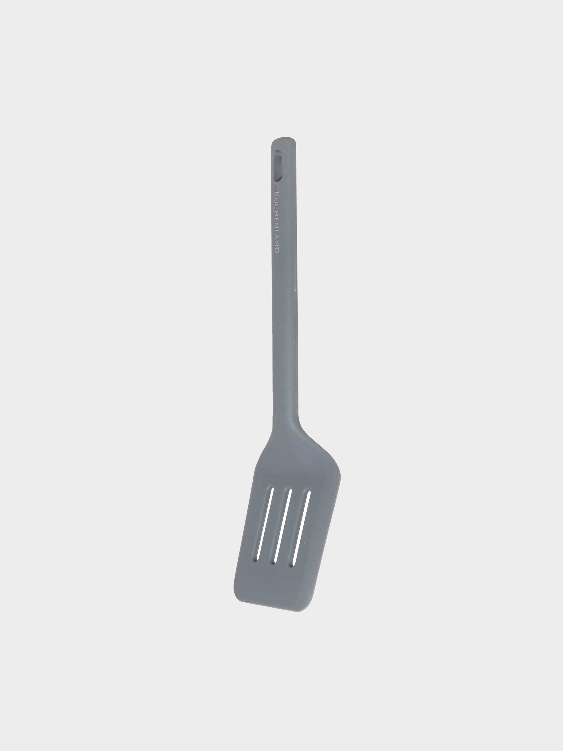 Spatula, 30 cm, slotted, Silicone, Grey, Grey steel, image-1