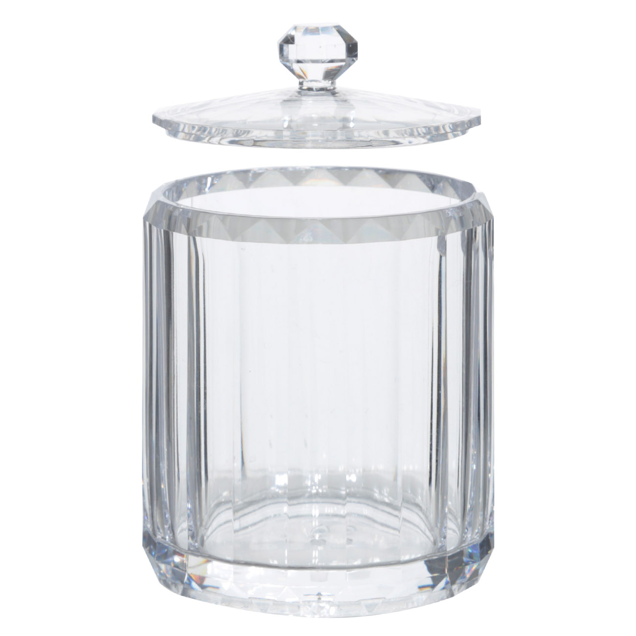 Sugar bowl, 12 cm, 250 ml, with spoon, acrylic, Clarity, image-1