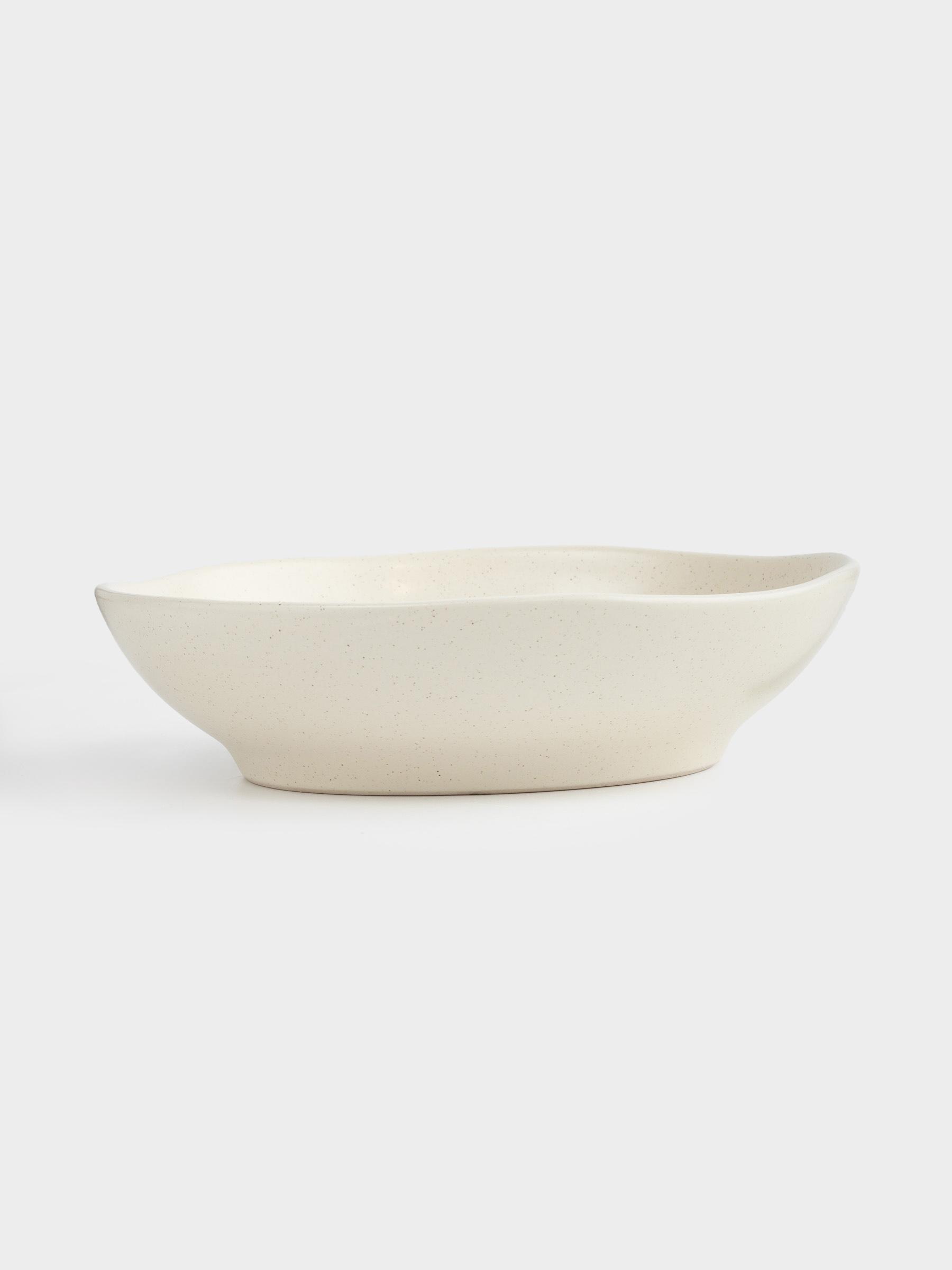 Salad bowl, 22x6 cm, 800 ml, ceramic, milky, Crumpled effect, Crumple creme, image-0