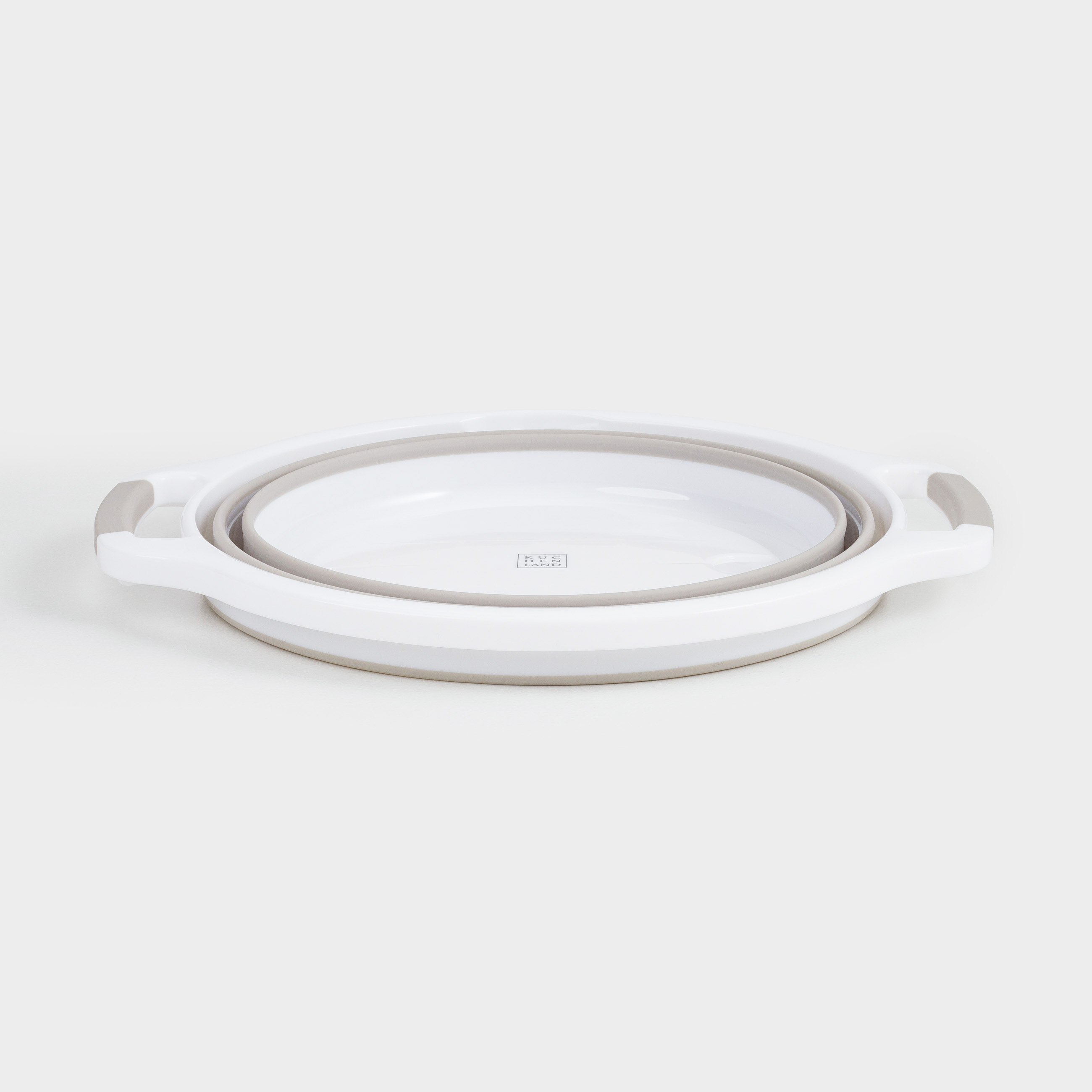 Folding basin, 22 l, plastic / rubber, grey-beige, Foldaway