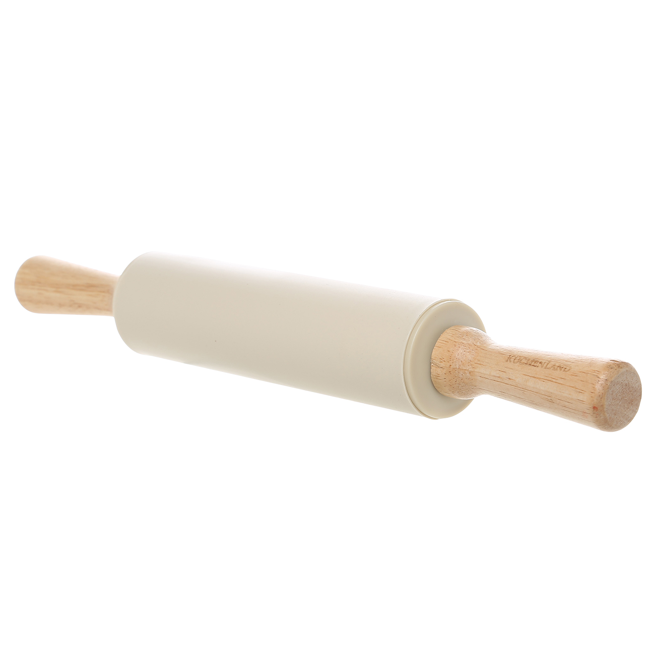 Rolling pin, 38 cm, silicone / wood, beige, Bakery