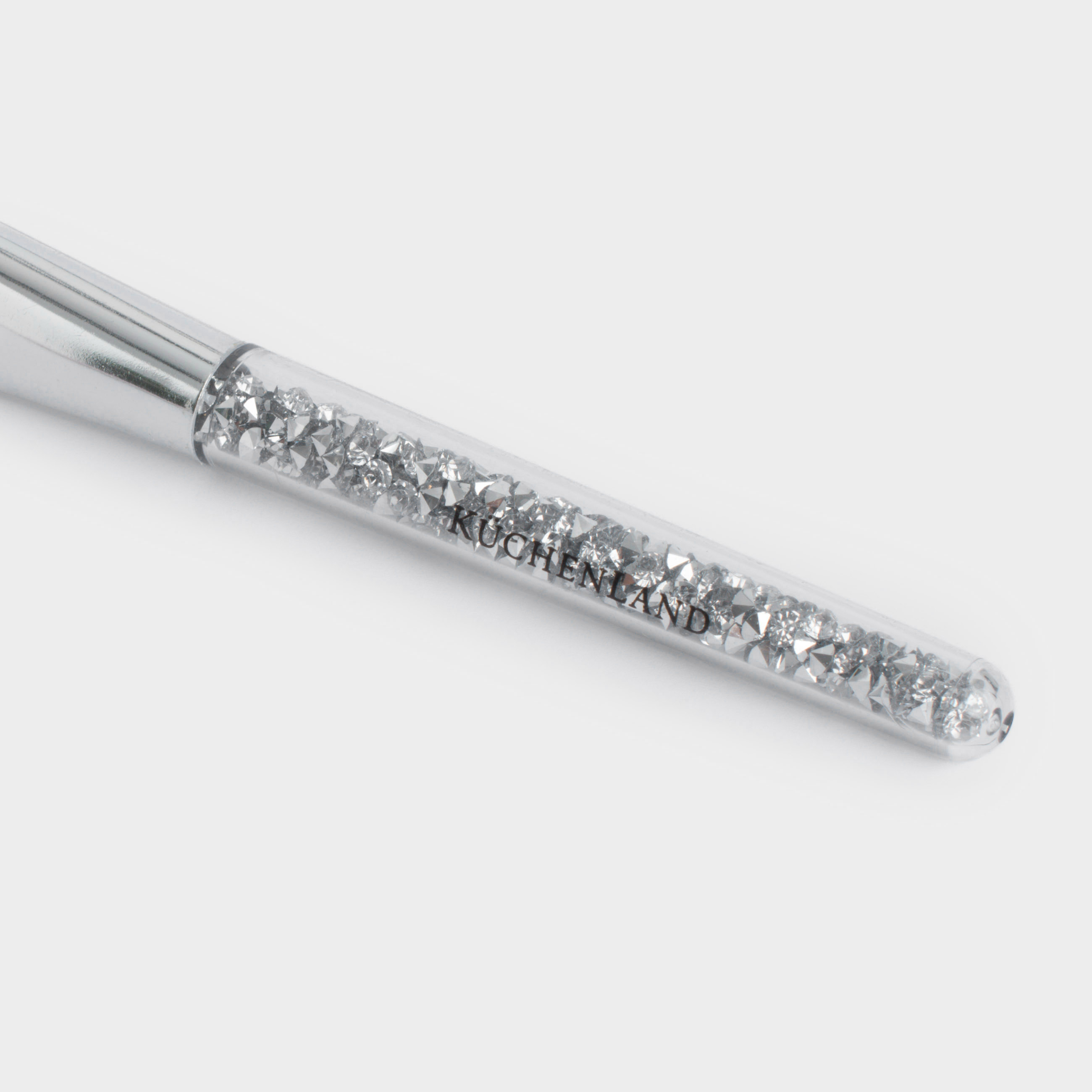 Foundation brush, 15 cm, artificial pile / plastic, Silver, Beauty makeup, image-4