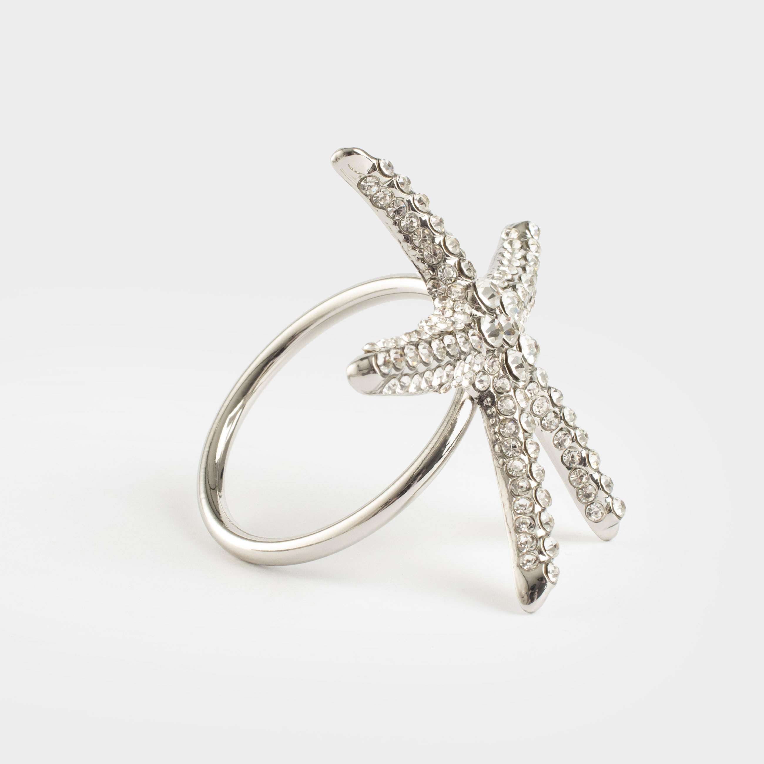 Napkin ring, 6 cm, metal, Silver, Starfish, Seaside, image-0