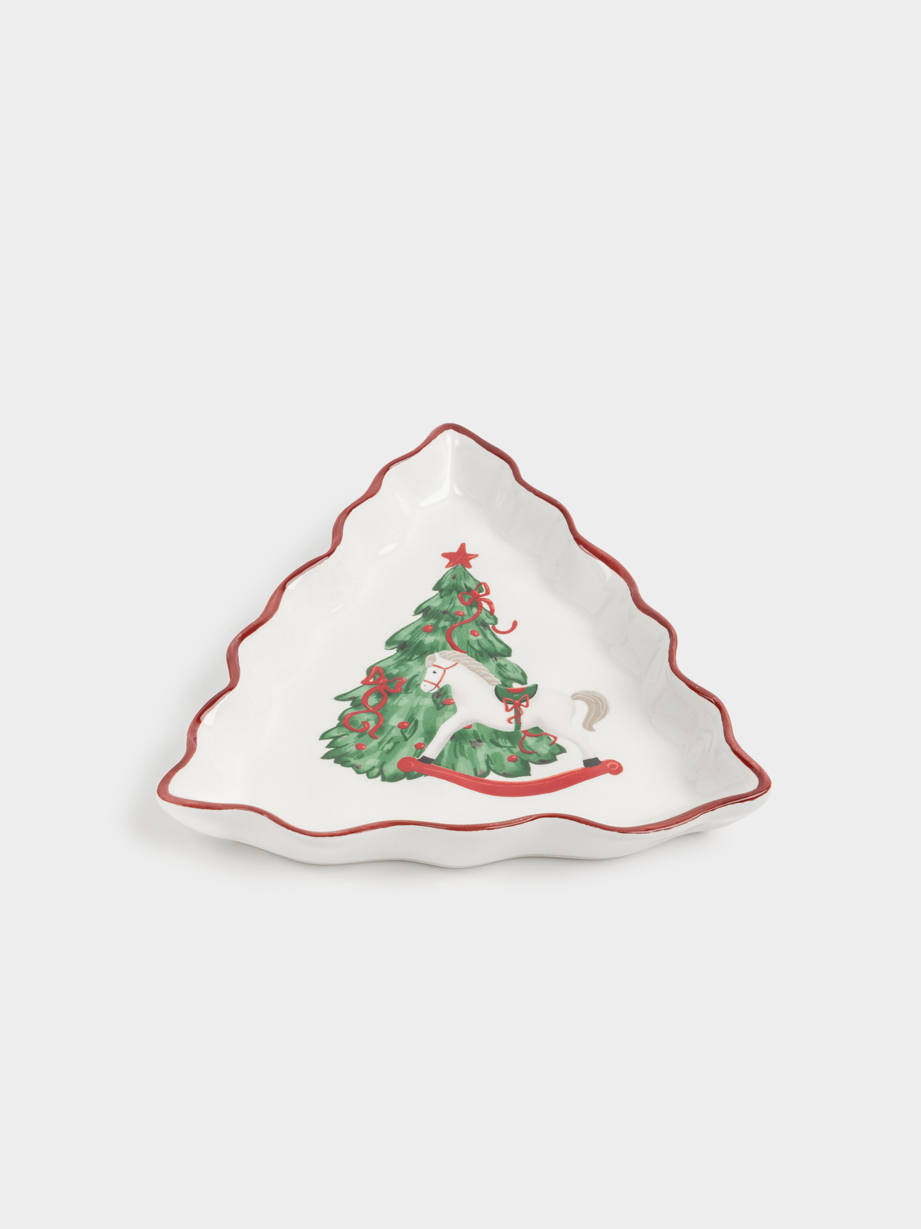 Dish, 20x19 cm, ceramic, Horse with Christmas tree, Christmas tree, image-1