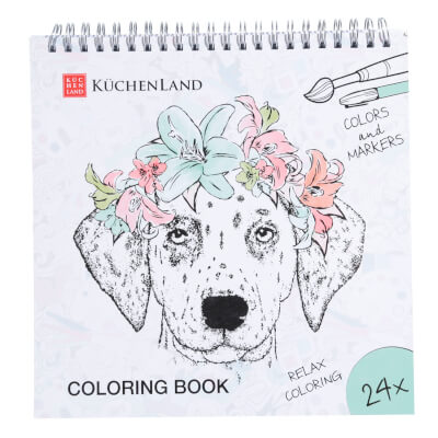 Coloring book, 21x21 cm, 24 sheets, on rings, Nature, Draw ,image-0