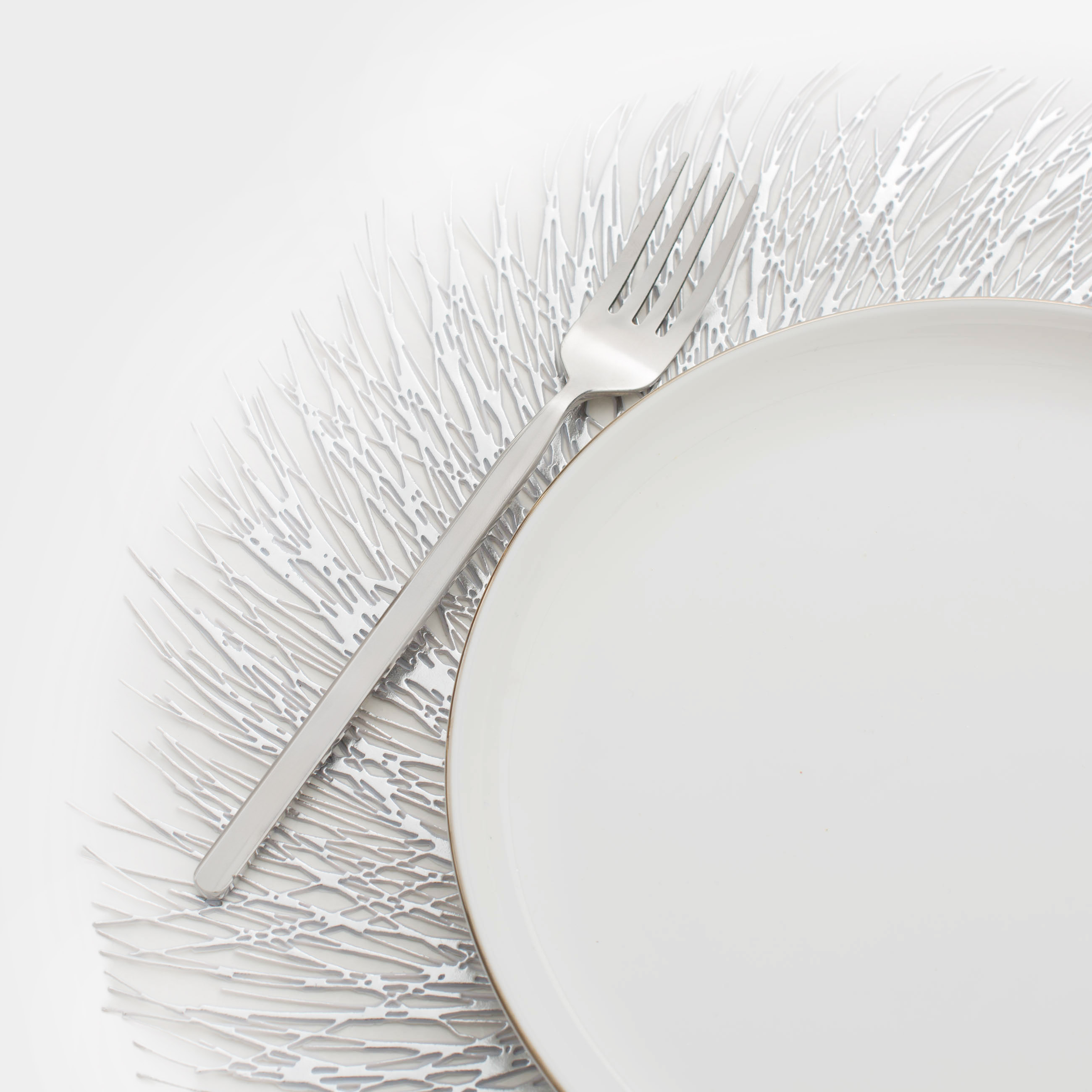 Placemats, 38 cm, PVC, round, silver, Azhur Grid, image-5