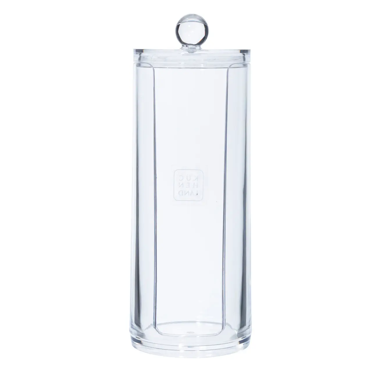 Cotton pad container, 20x7 cm, with lid, plastic, Basic, image-0