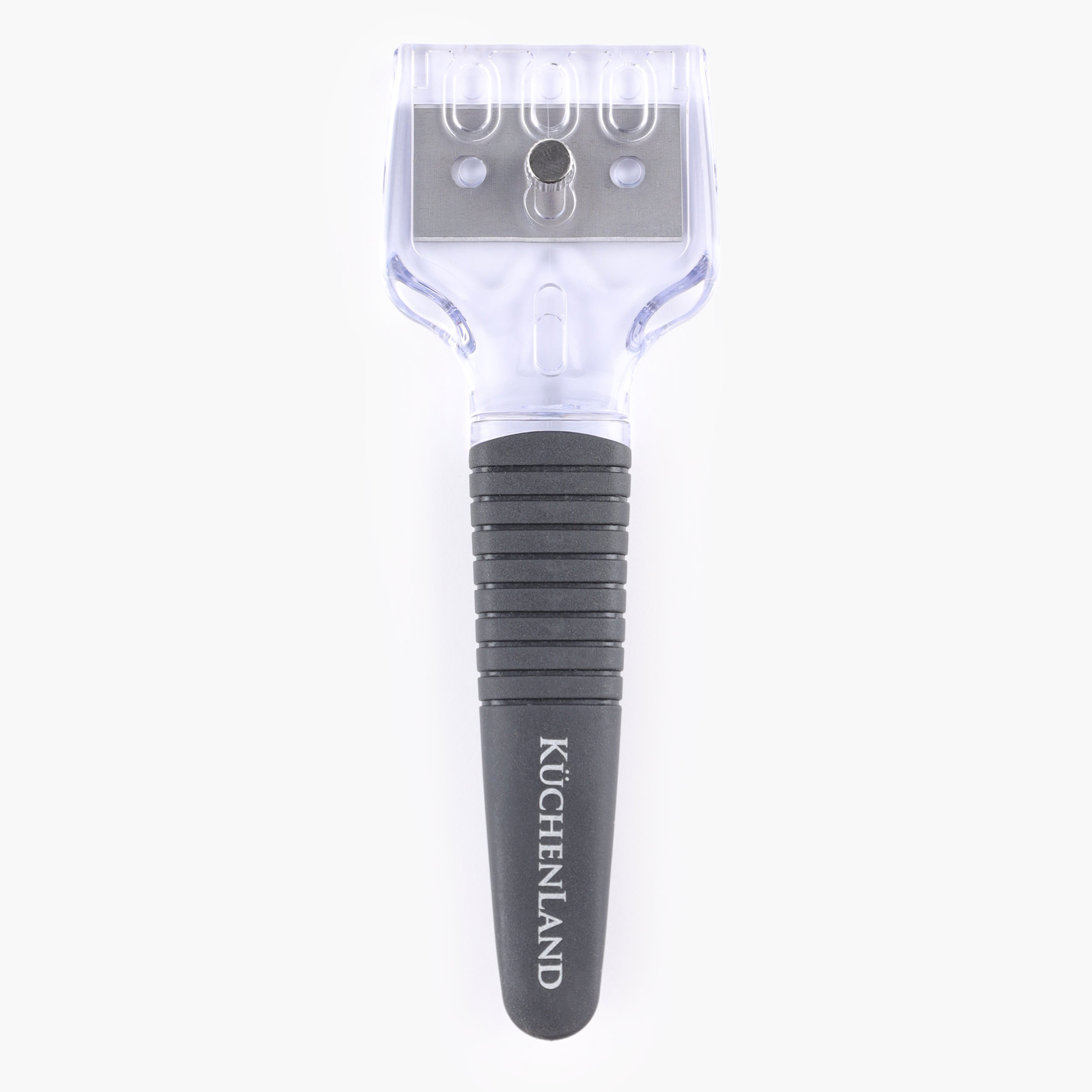 Glass ceramic plate scraper, 16 cm, 3 blades, plastic / steel, Black, Black style, image-0