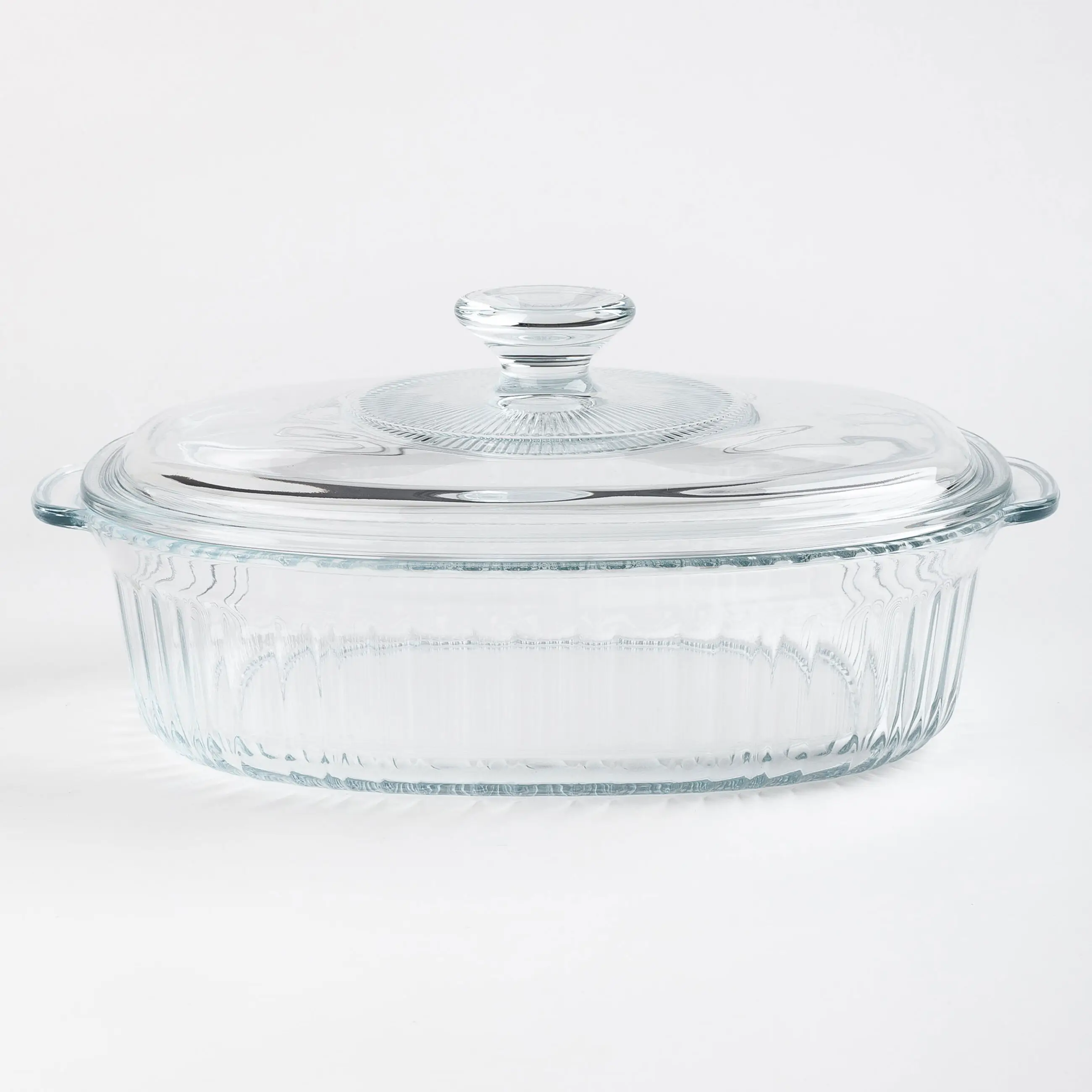 Baking dish, 27x19 cm, 1.8 L, with lid, glass T, Oval, Cook ribbed, image-0
