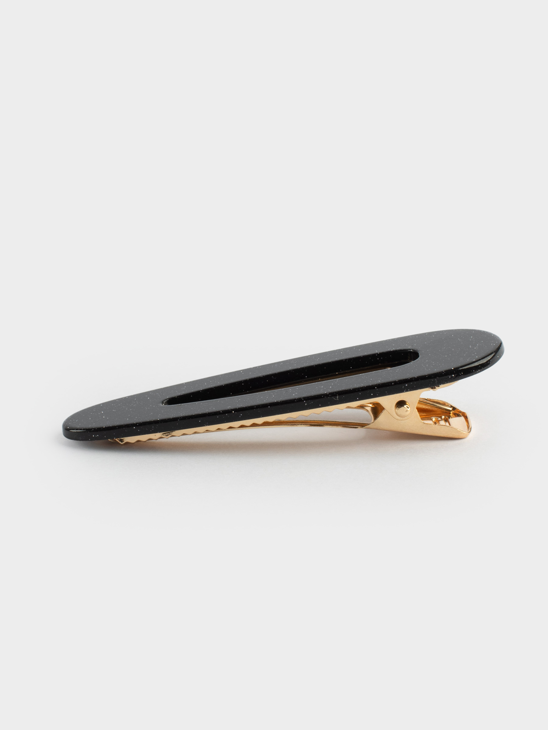 Hair clip, 7 cm, acrylic / metal, Black, Basic, image-4