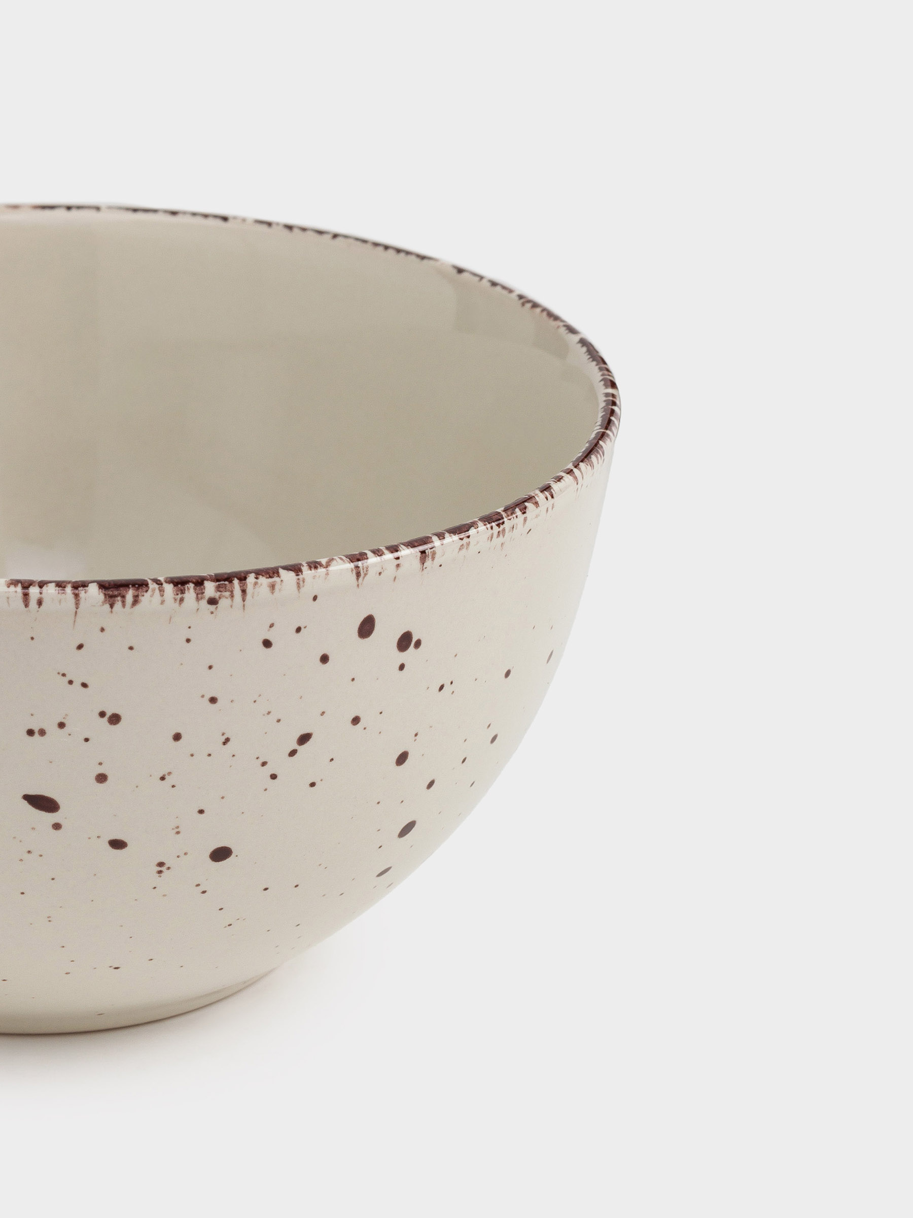 Soup plate, 14x7 cm, 2 pieces, ceramic, beige, speckled, Speckled, image-6