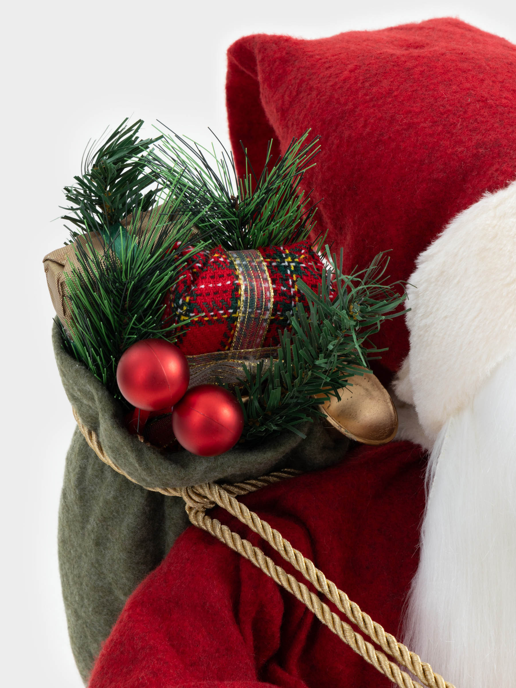 Decorative item, 90 cm, soft, Santa in red with bag and gift, Magic time, image-2