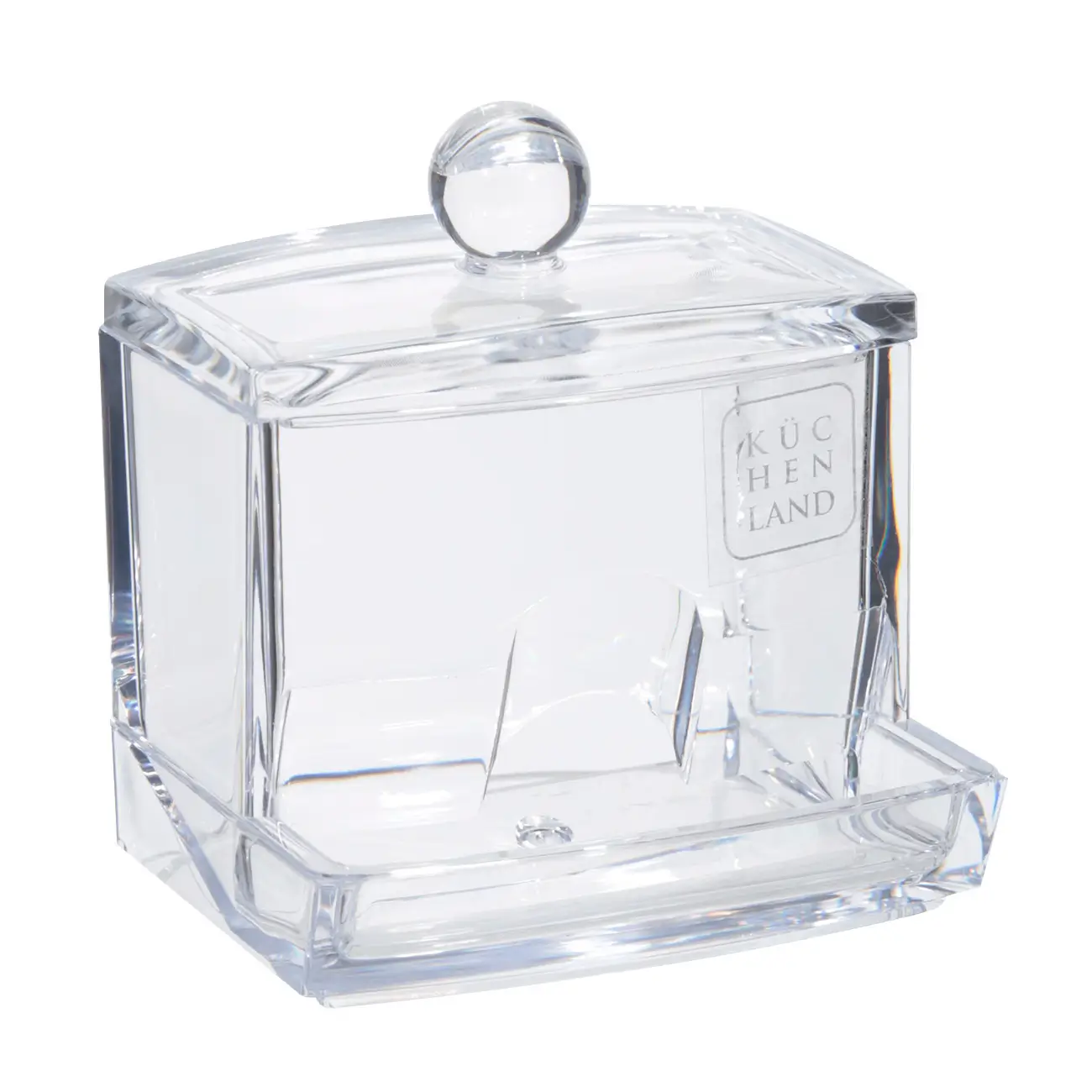 Cotton swab container, 9x10 cm, with lid, plastic, Basic, image-0