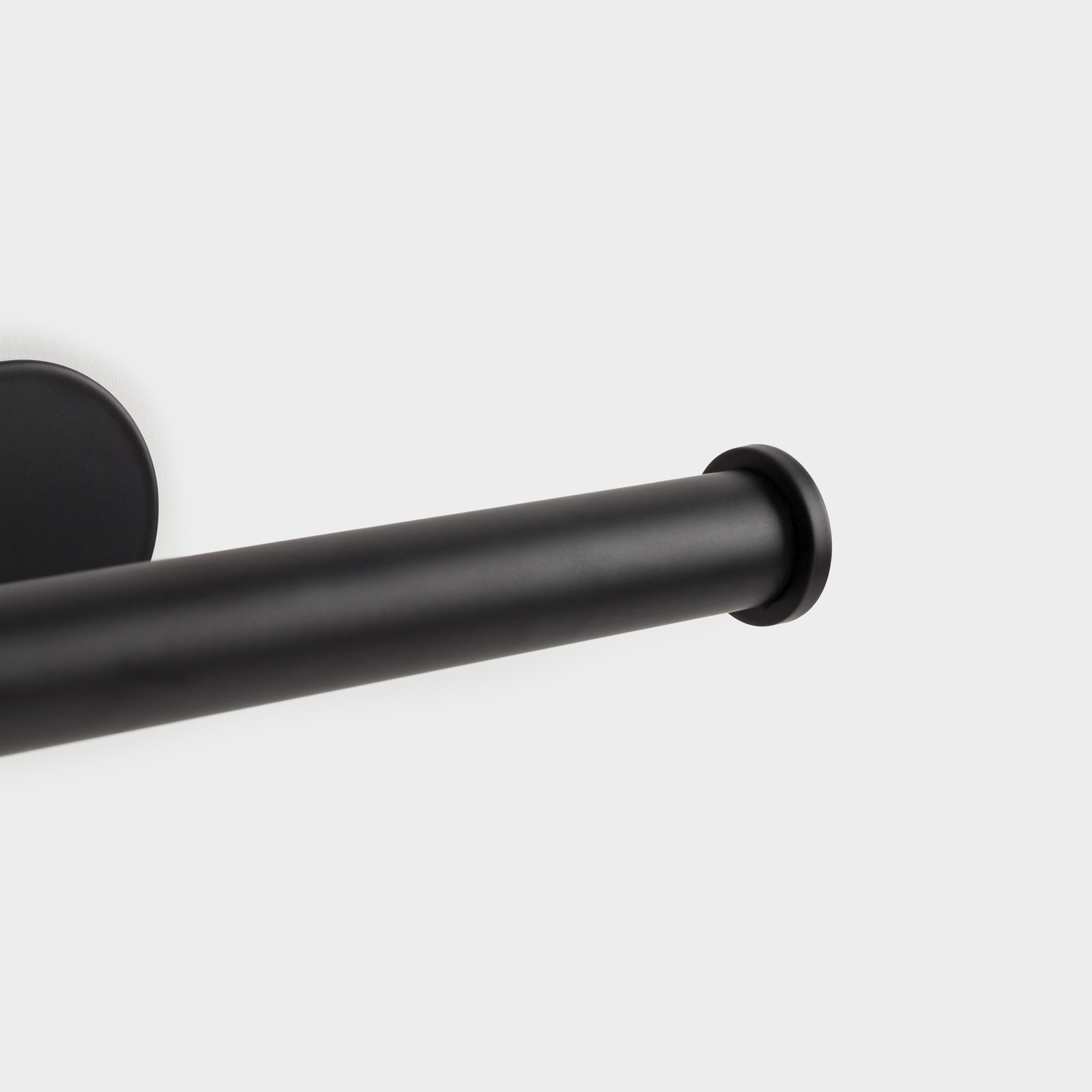 Toilet paper holder, 16 cm, wall-mounted, with Velcro, steel, black, Total black, image-7