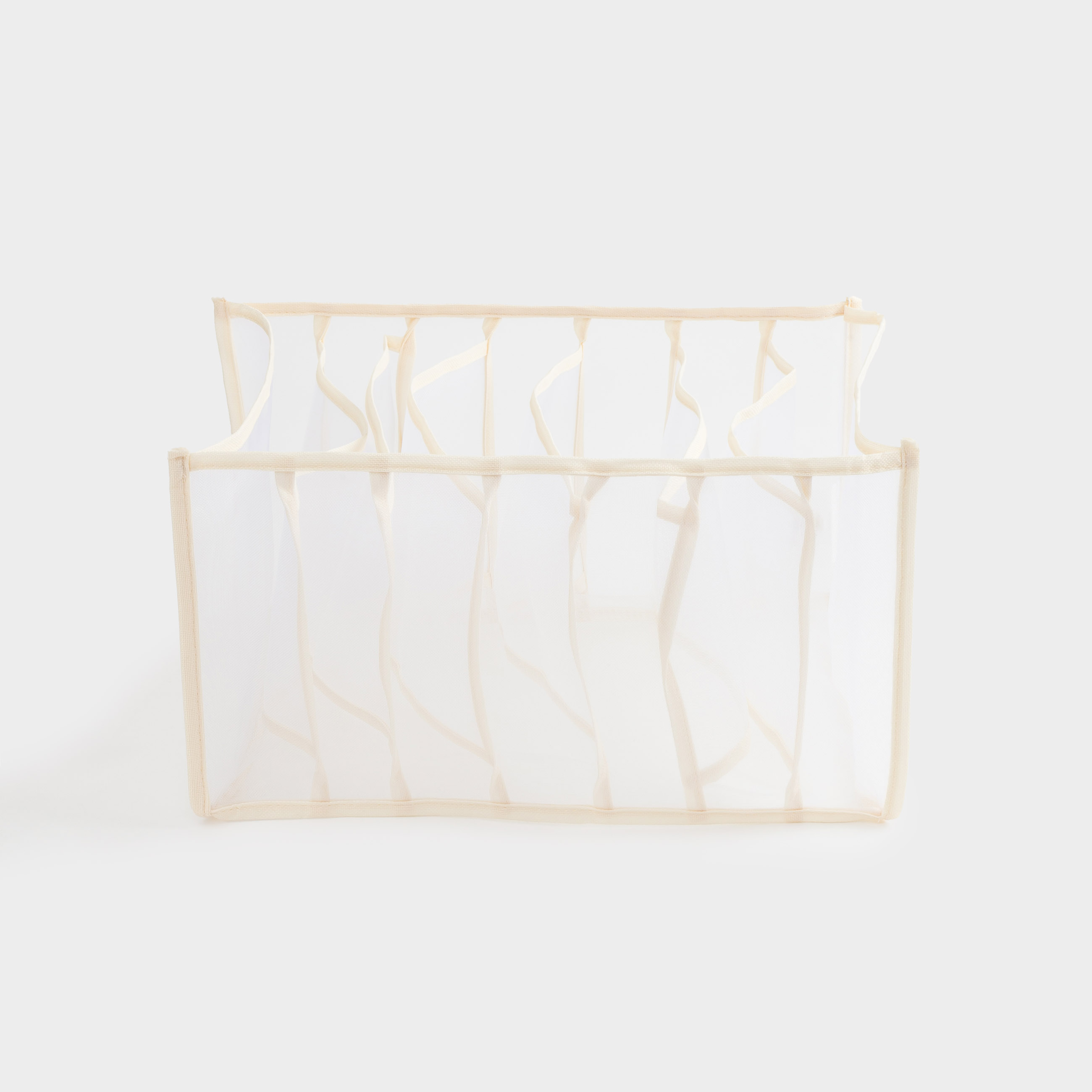 Organizer-divider for drawers, 36x25 cm, 7 units, textile, beige, Pedant light