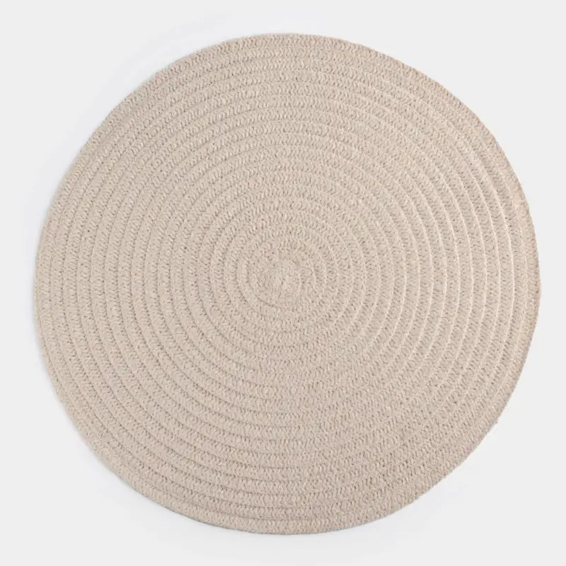Placemat, 38 cm, Chenille, round, sand, Chenill