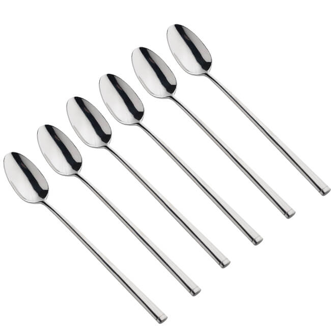 Tea spoon, 6 pcs, with long handle, steel, Madrid, image-0