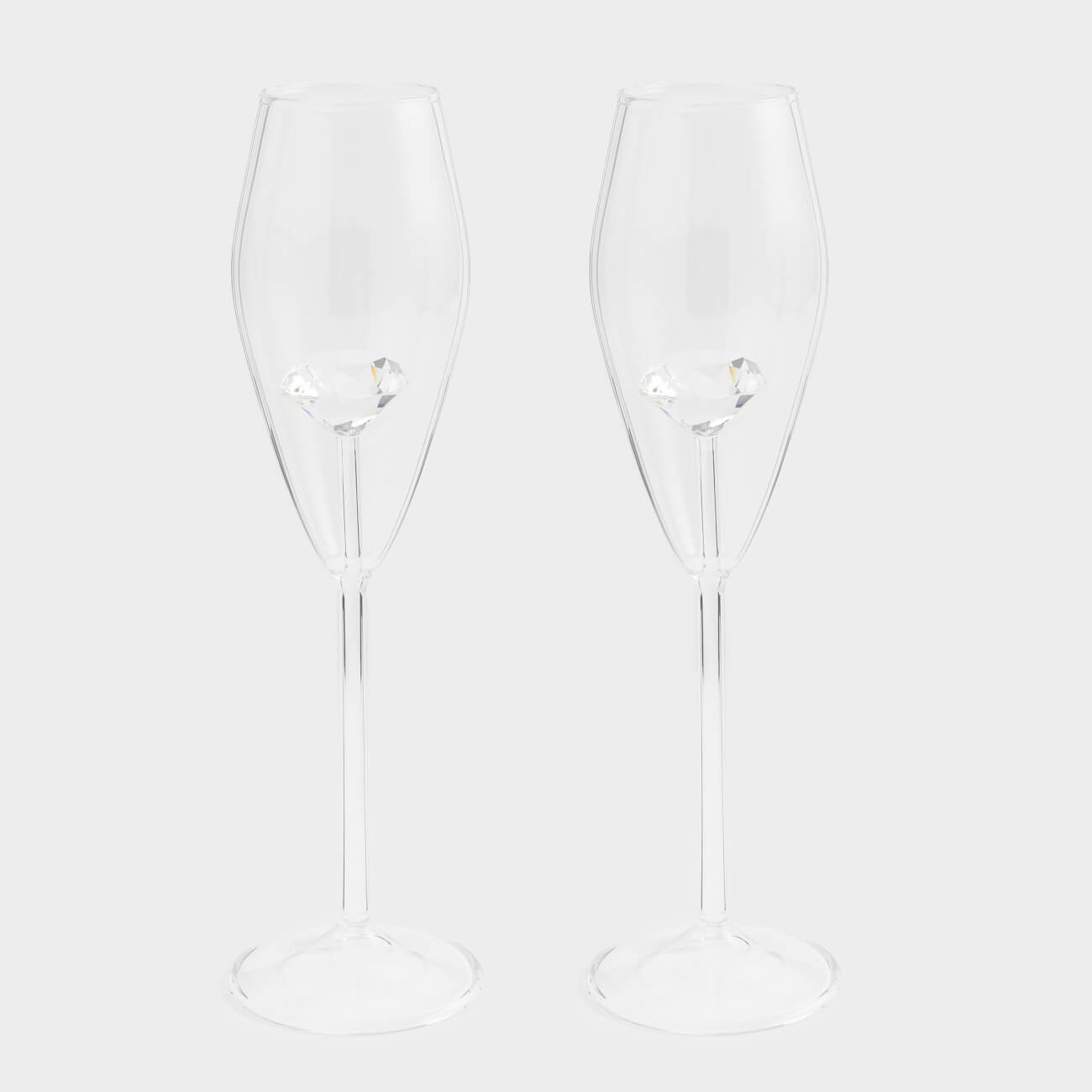 Drinking glass, 210 ml, 2 pcs, Glass, Crystal, Crystal shape, image-0