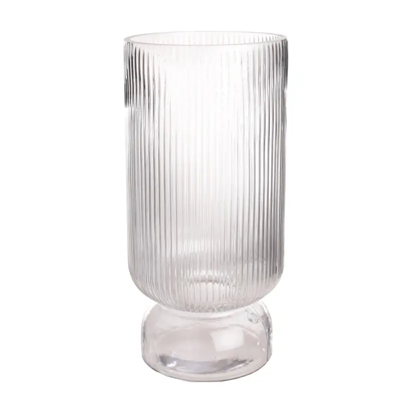 Flower vase, 30 cm, glass, Stripes, Ribby ,image-0