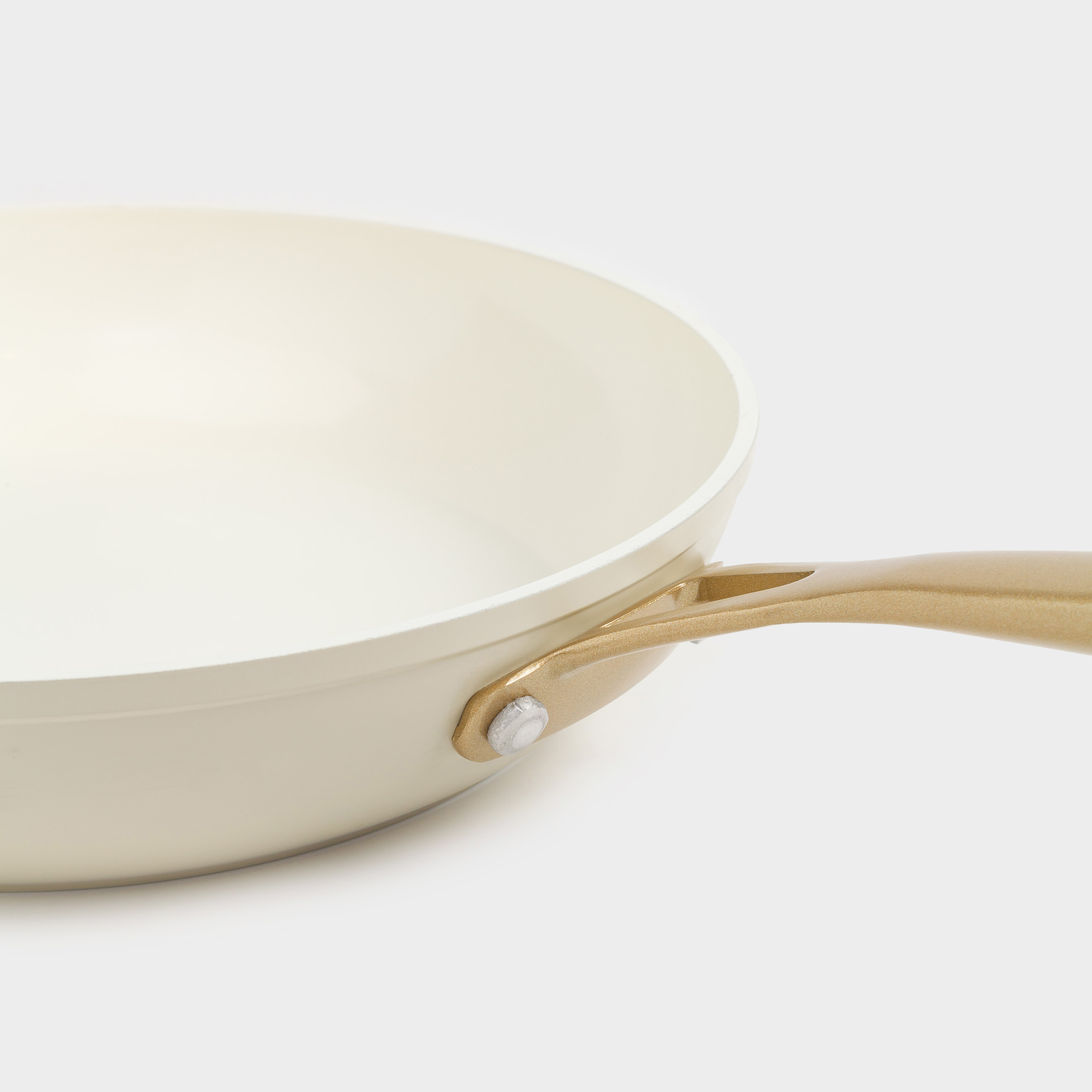Frying pan, 24 cm, coated, aluminum, milky, Piatto gold