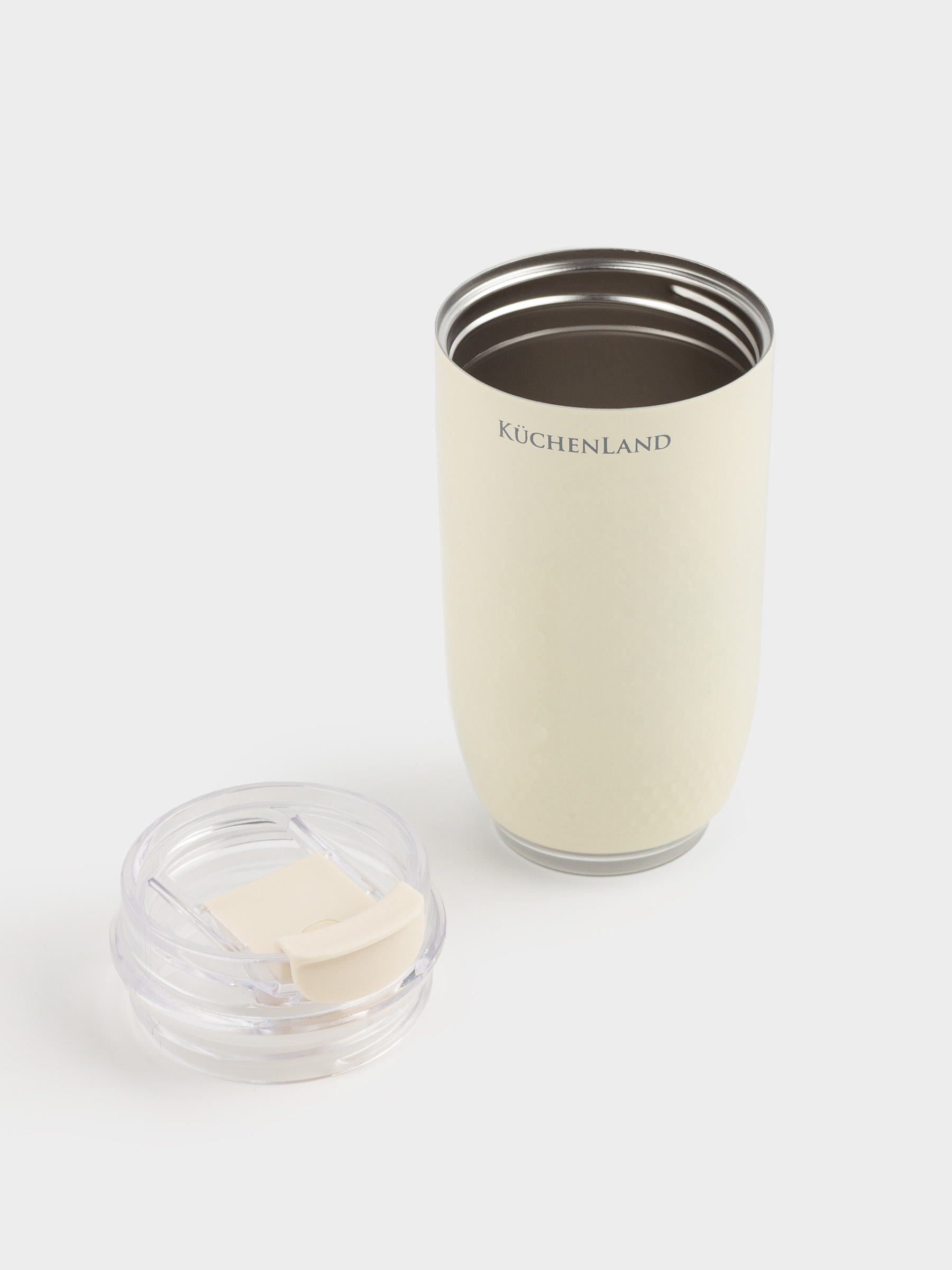 Thermo mug, 240 ml, steel / plastic, beige, Country, image-4