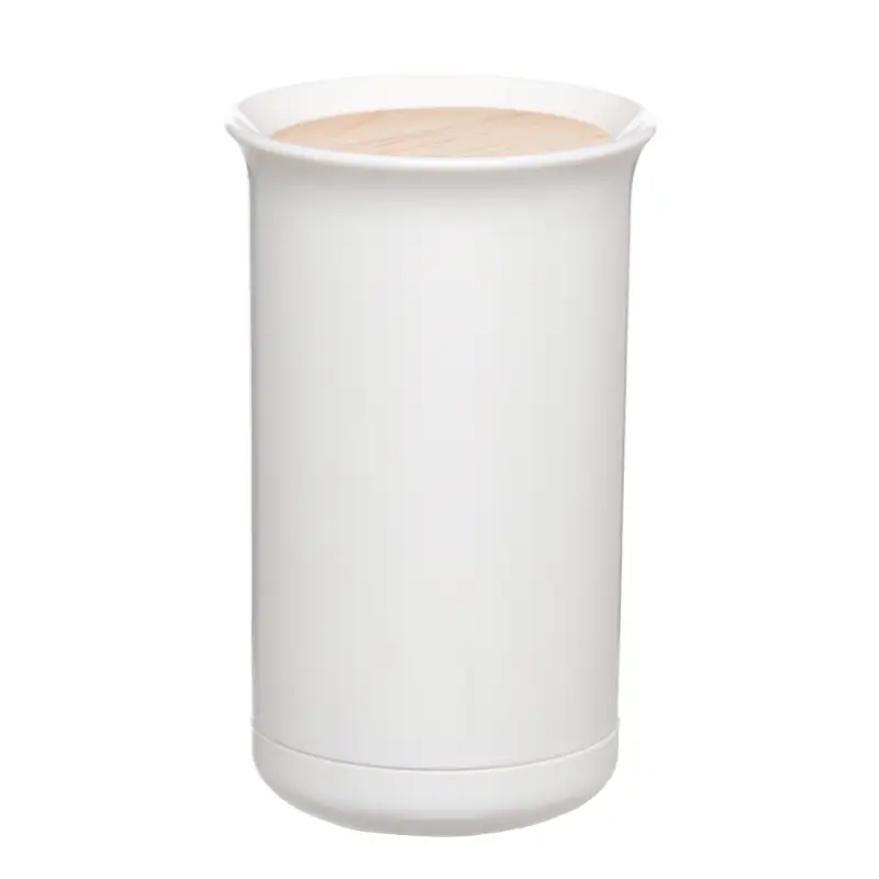 Toothpick container, 10 cm, plastic / rubber wood, White, White style ,image-0