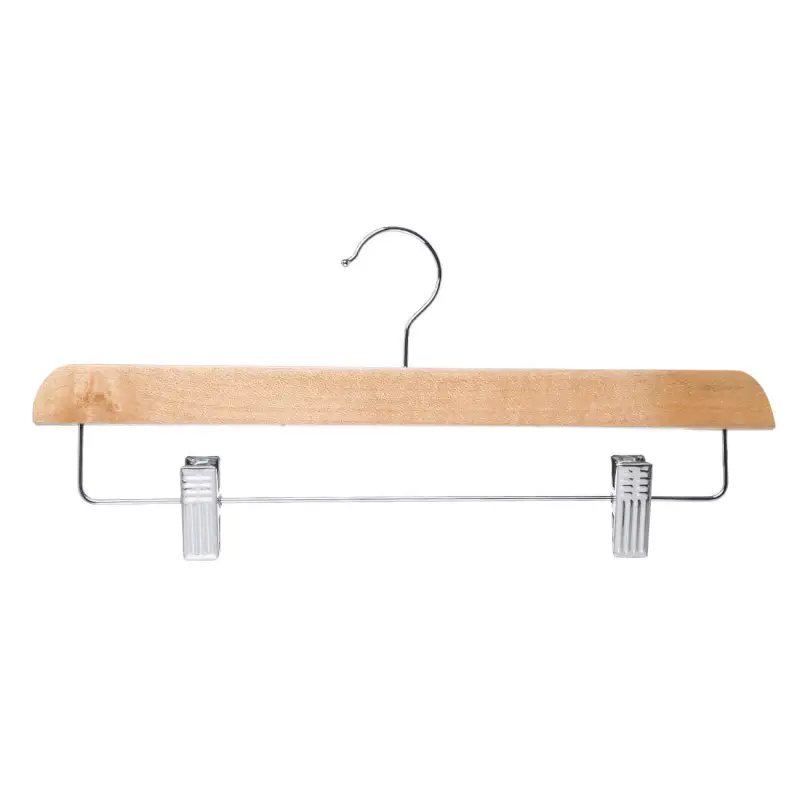 Hanger for trousers/skirts, 36 cm, 2 pcs, with clips, wood, natural, Eco life