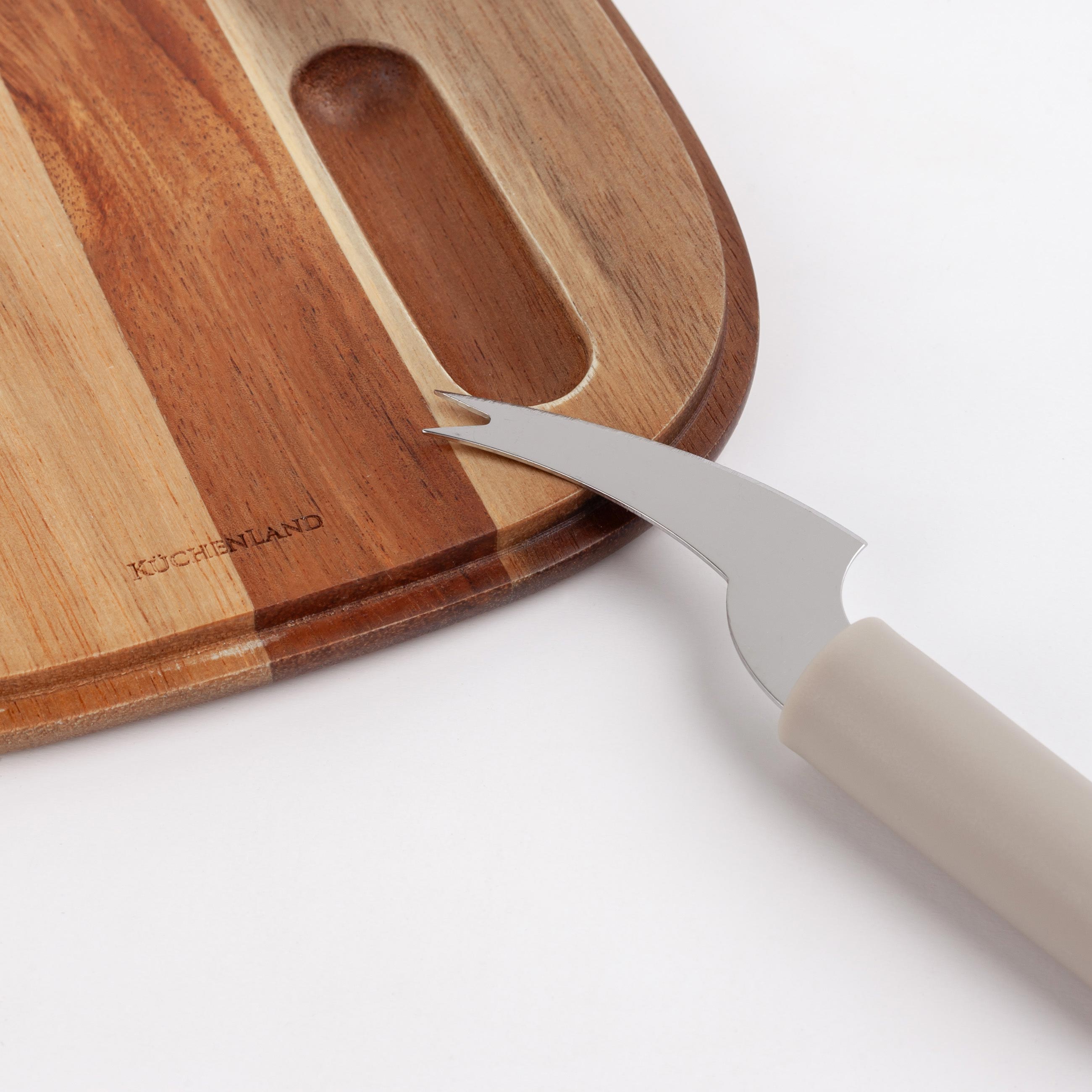 Cheese set, 2 pcs, dish board / dome, steel / wood / plastic, Noble tree, image-4