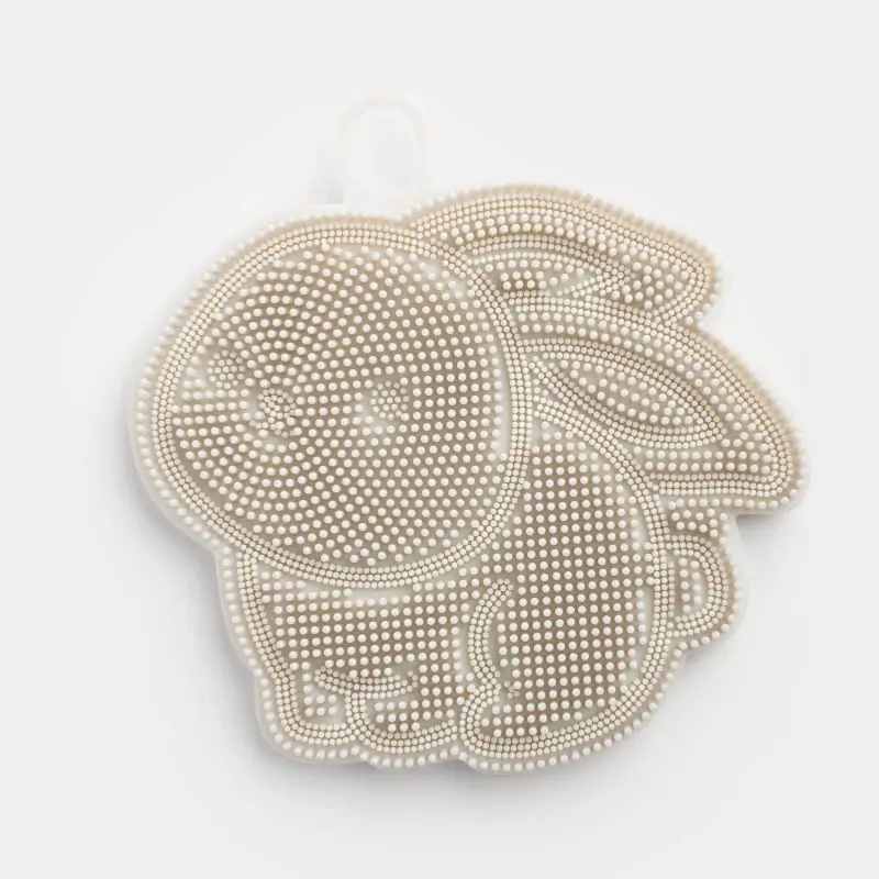 Dish washing sponge, 13 cm, Silicone, gray, Rabbit, Manny ,image-0