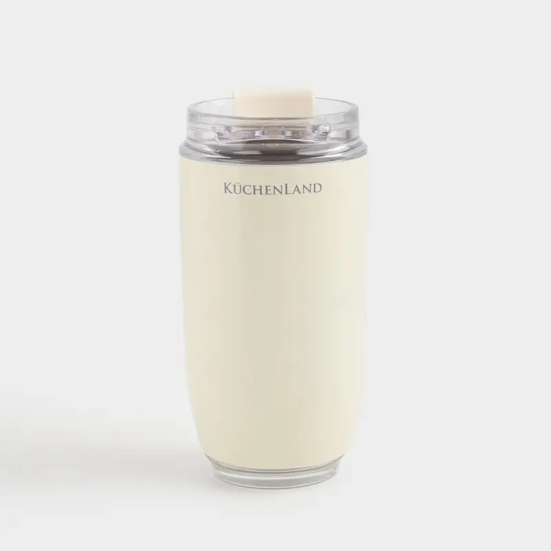Thermo mug, 240 ml, steel / plastic, beige, Country ,image-0