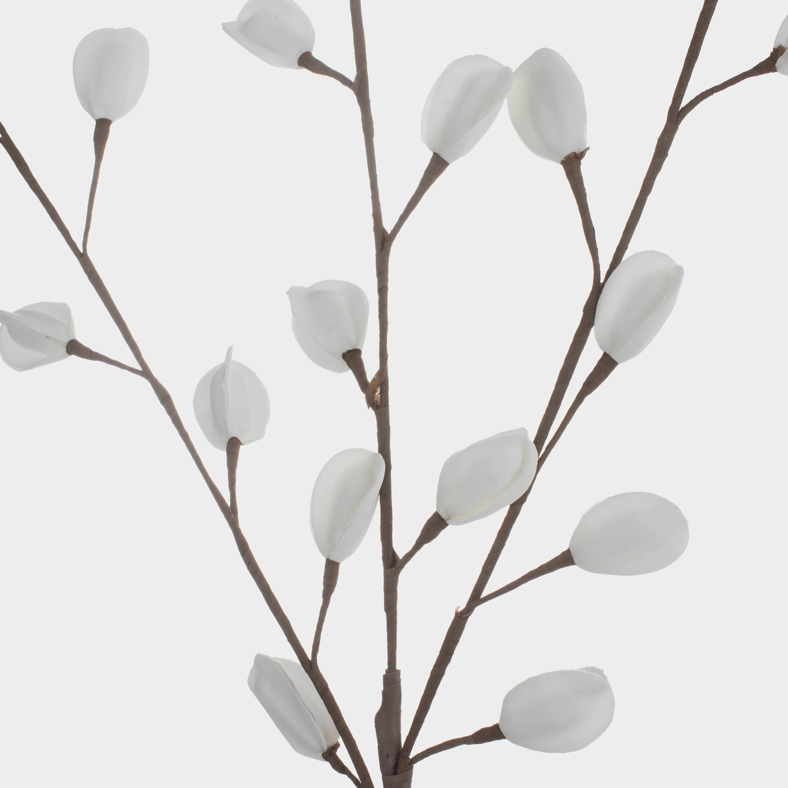 Decorative branch, 1 m, plastic / foam, White leaves, Flower garden, image-1