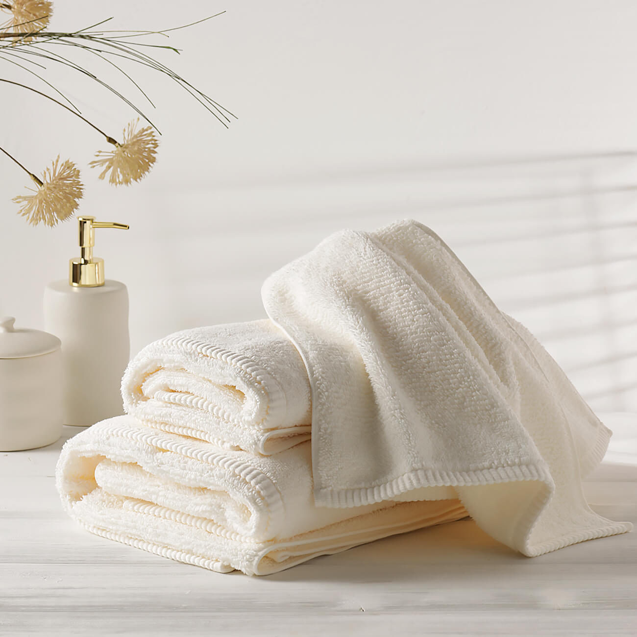 Towel, 40x60 cm, cotton, white, Terry cotton