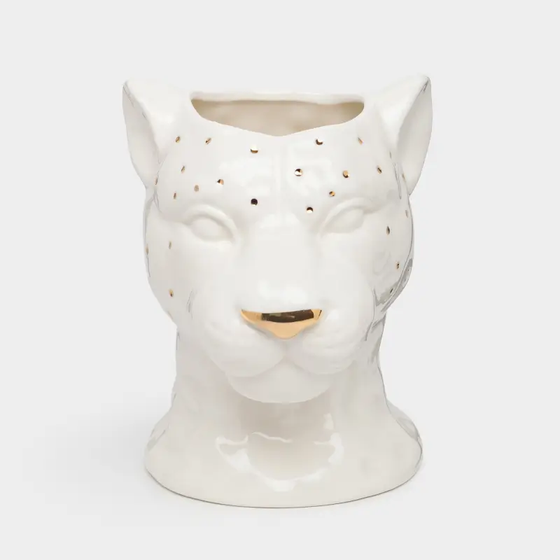 Kitchen accessories stand, 19 cm, porcelain P, milky gold, Panther, Panther ,image-0