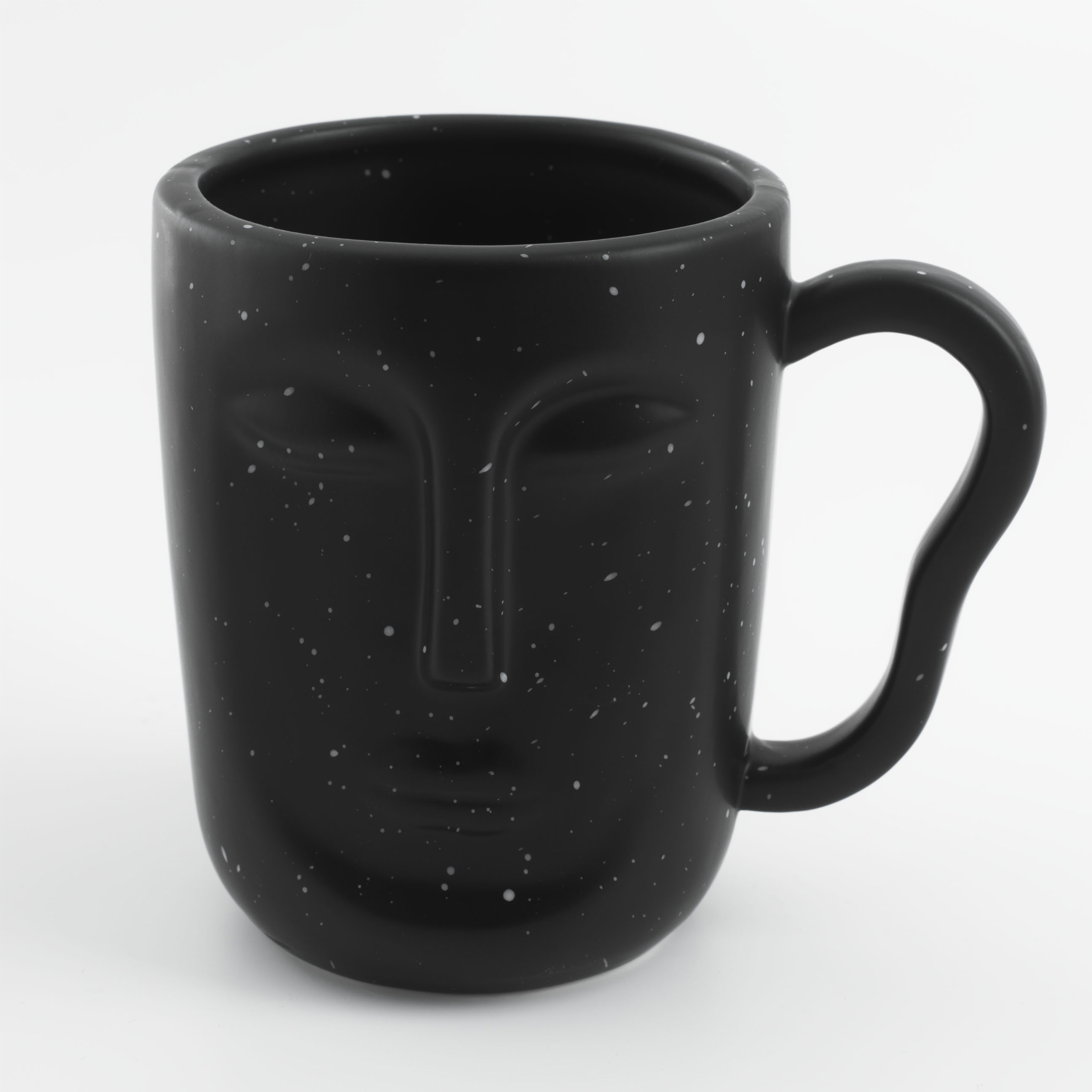 Mug, 580 ml, Ceramic, Black, speckled, Face, Face speckled, image-0
