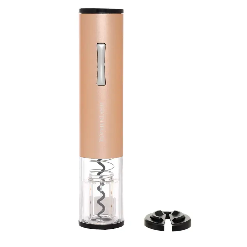 Electric corkscrew, 22 cm, with foil cutter, metal / plastic, LED B, Golden, Bar ,image-0