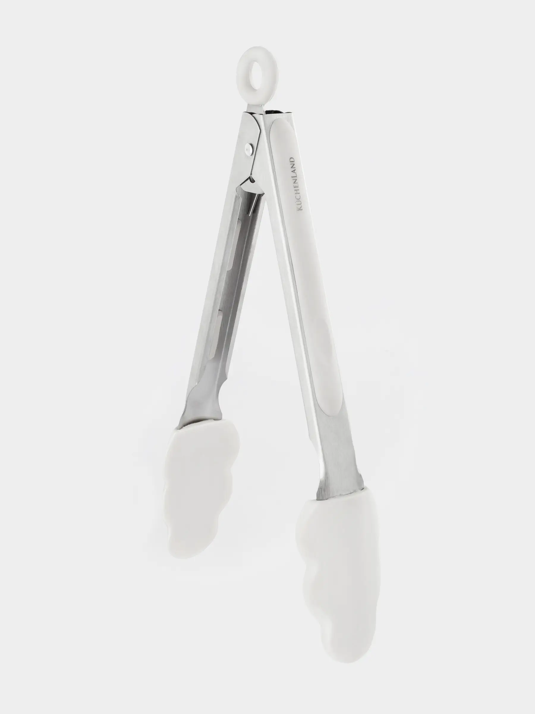Kitchen tongs, 27 cm, silicone / steel, milky, soft kitchen, image-0