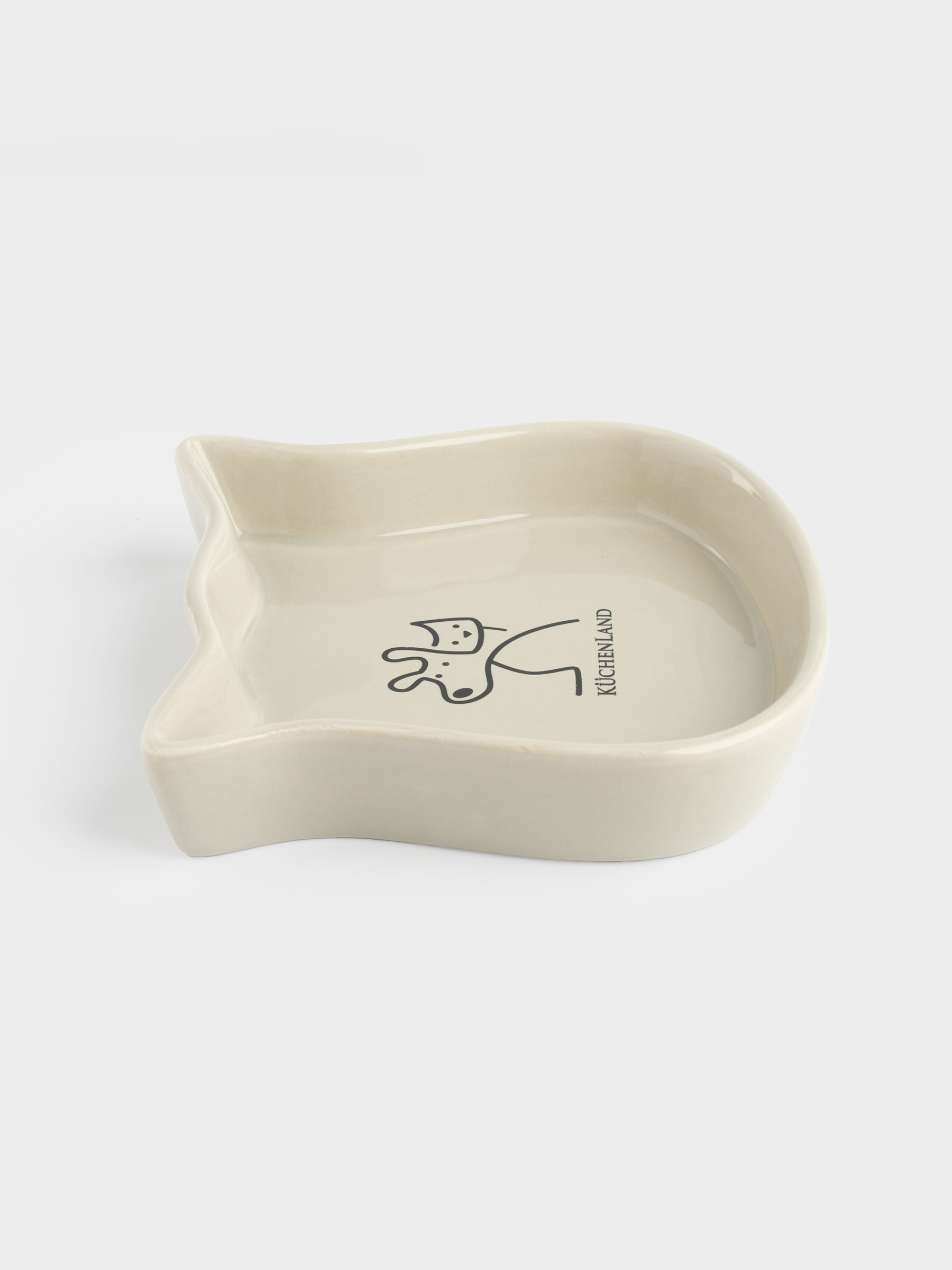 Pet bowl, 14x14 cm, 160 ml, ceramic, grey, Cat, Whiskers, image-7