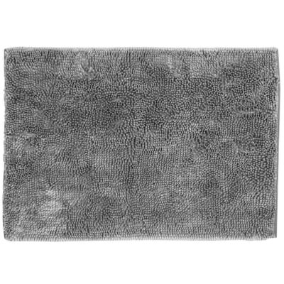 Mat, 65x100 cm, anti-slip, polyester, Grey, Fluffy ,image-0
