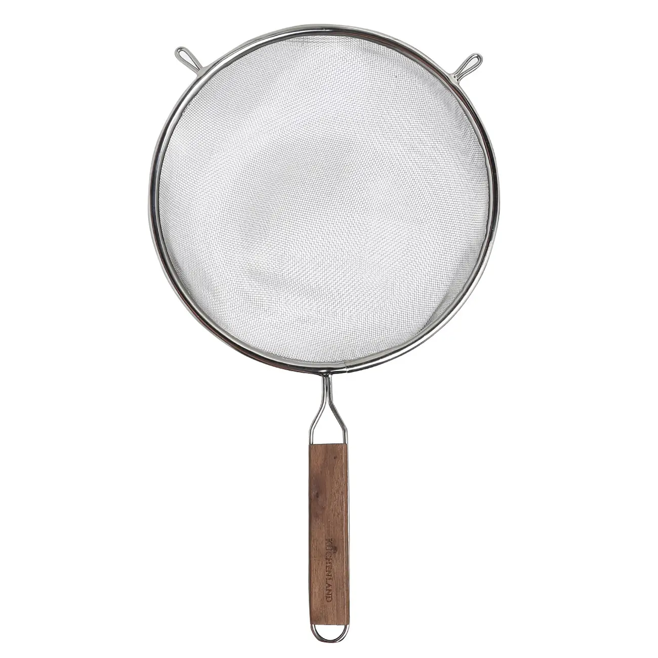 Strainer, 20 cm, with handle, steel / wood, Walnut tree, image-0