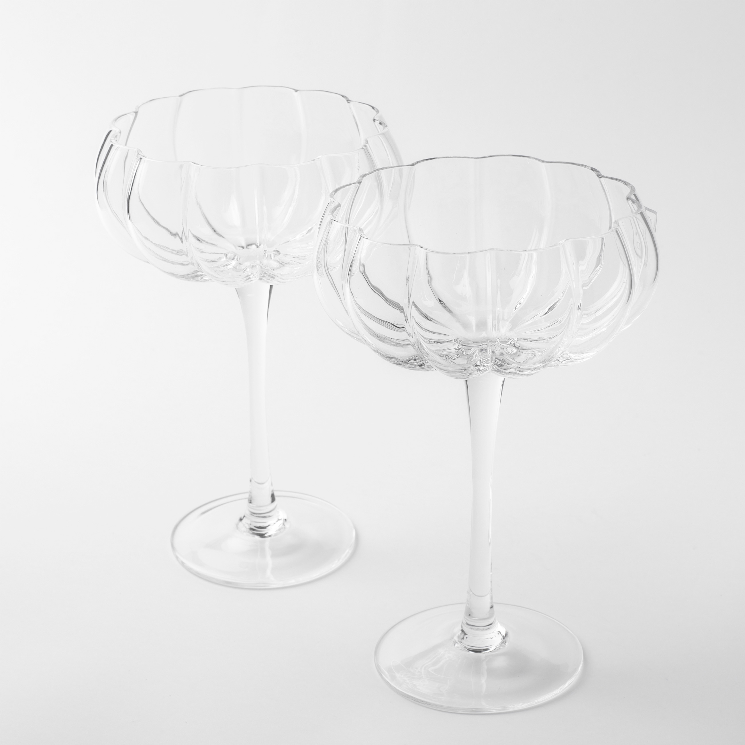 Champagne creamer glass, 310 ml, 2 pcs, glass, Blossom, image-1