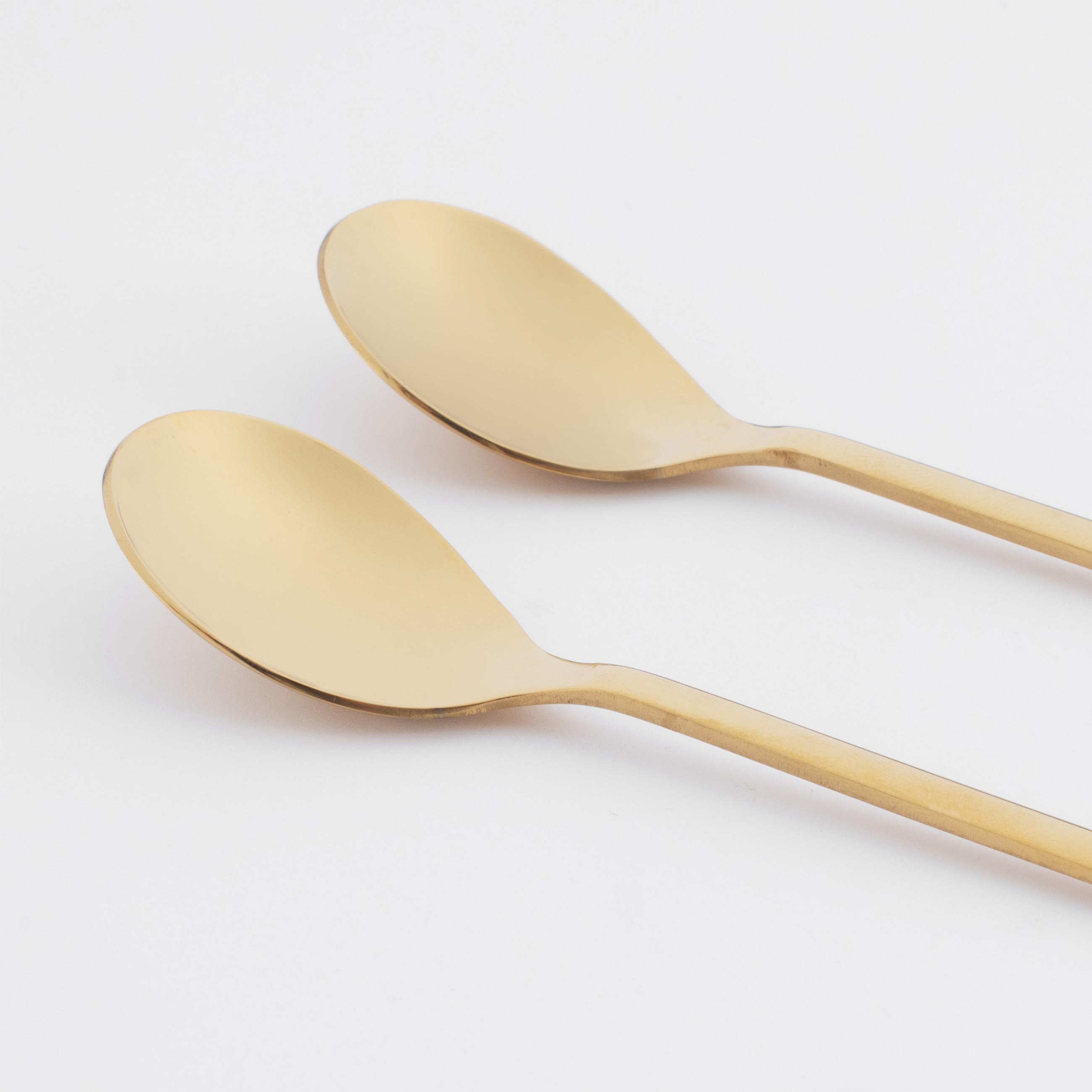 Dessert spoon, 14 cm, 2 pcs, steel, golden, Flower, Bloome, image-1