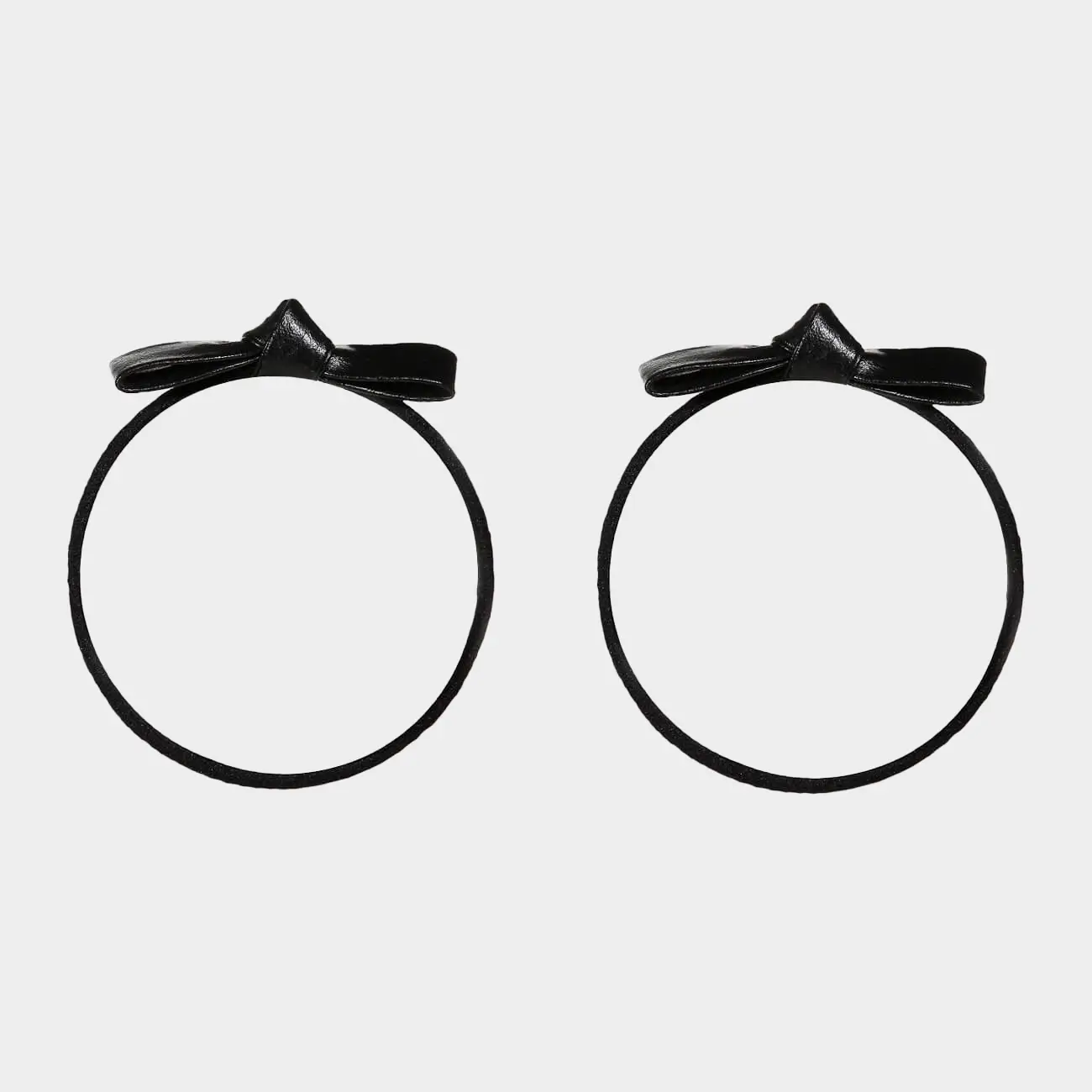Elastic band for hair, 6 cm, 2 pcs, polyurethane, black, Bow, Gracile