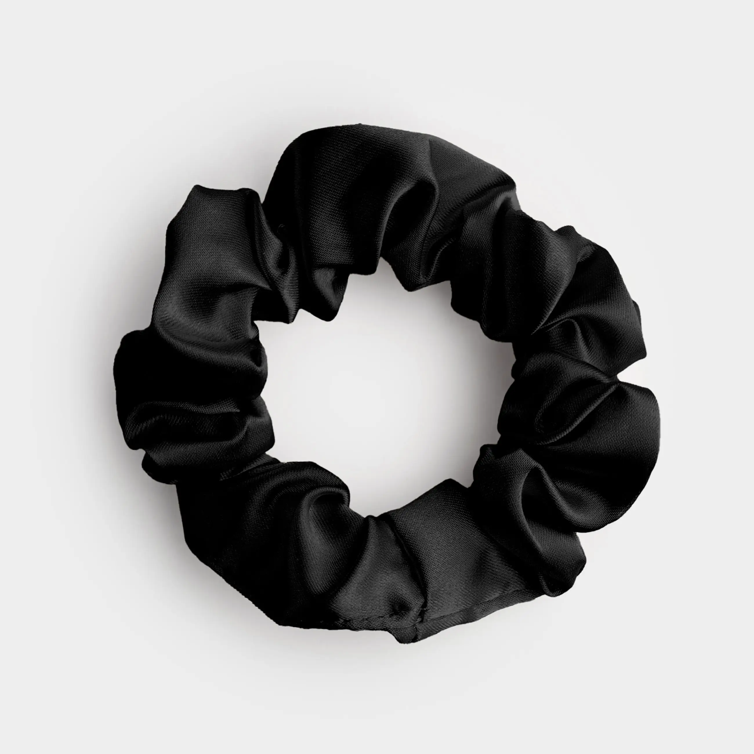 Elastic band for hair, 6 cm, satin, black, Silk