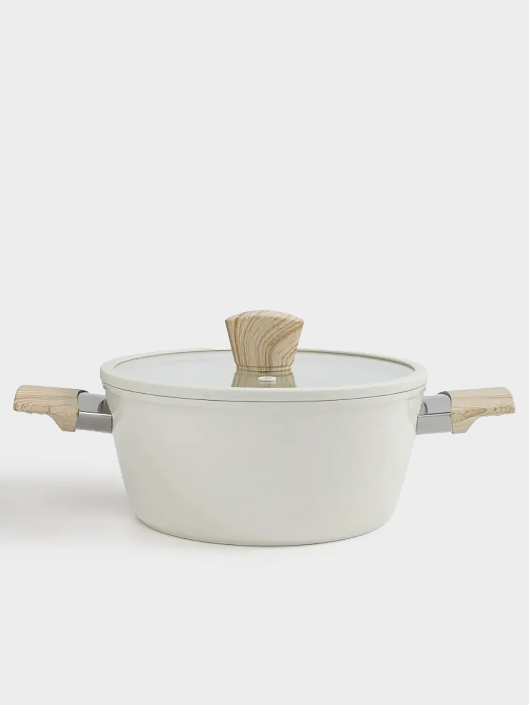 Pot, 24 cm, 3,9 l, with lid, coated, aluminum, milky, Sentimentality, image-0