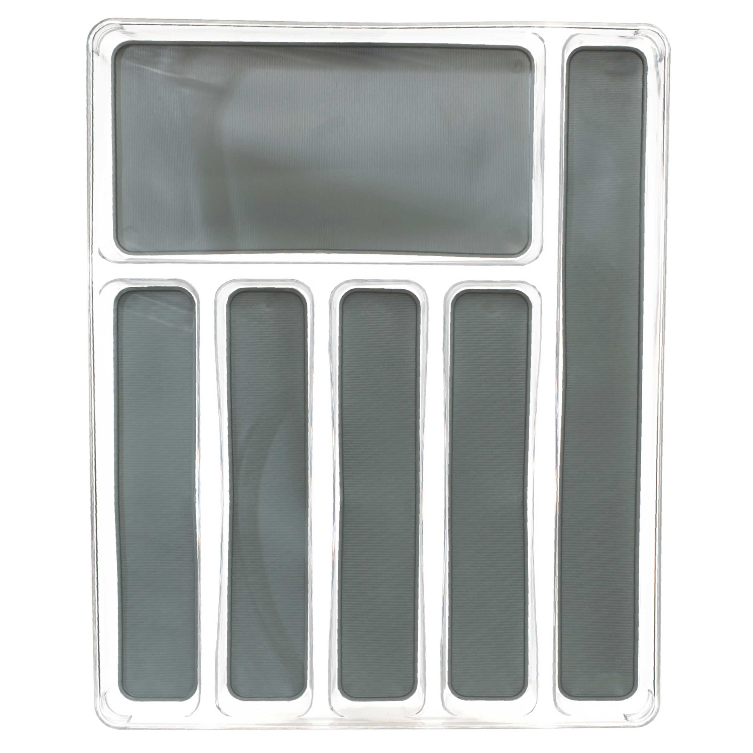 Cutlery tray, 40x32 cm, 6 compartments, removable linings, plastic / rubber, Non-slip new, image-0